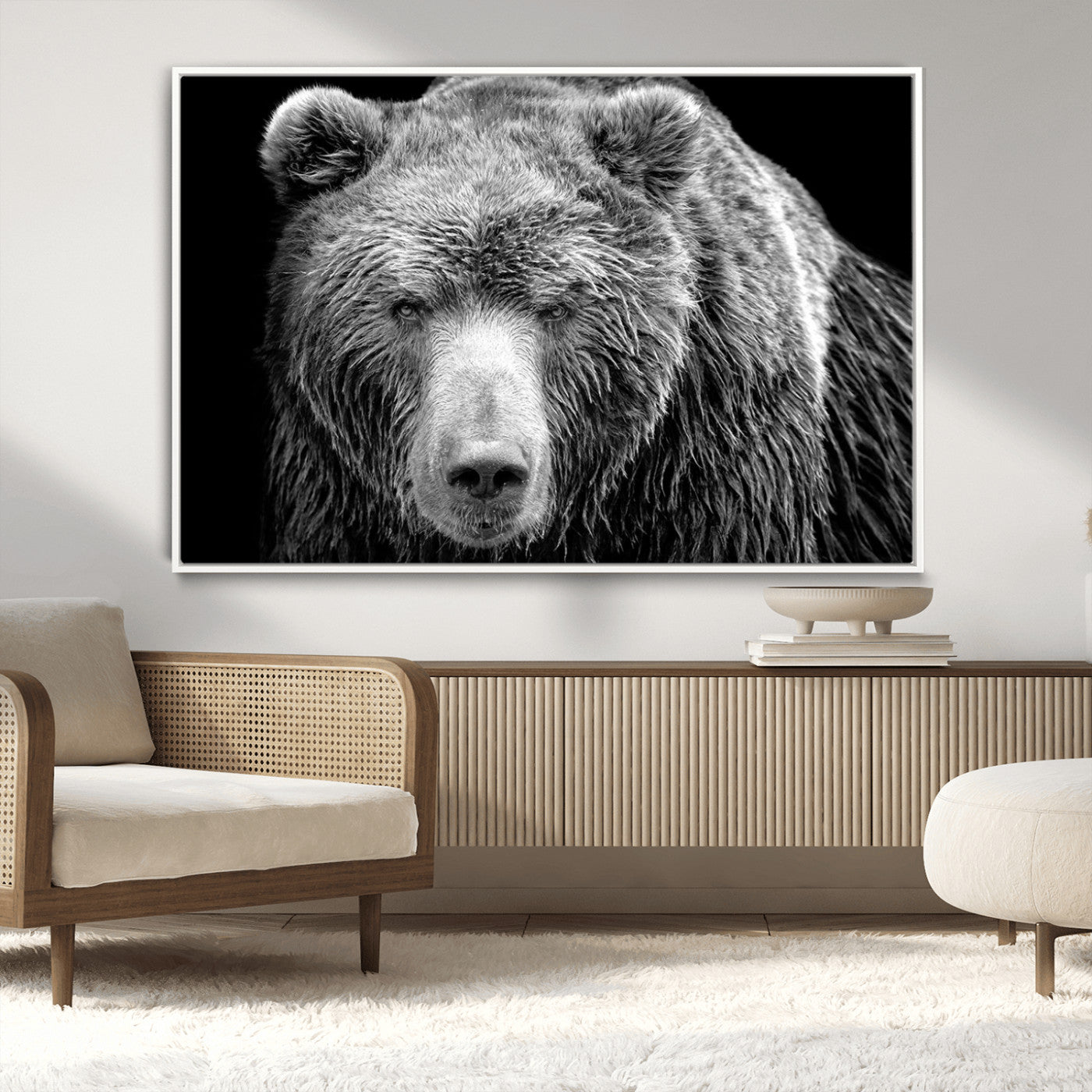 MGV-FC-36X24 - 399 Grizzly Bear Canvas Print | Ready to Hang Wall Art | Rustic Farmhouse & Cabin Decor | Wildlife