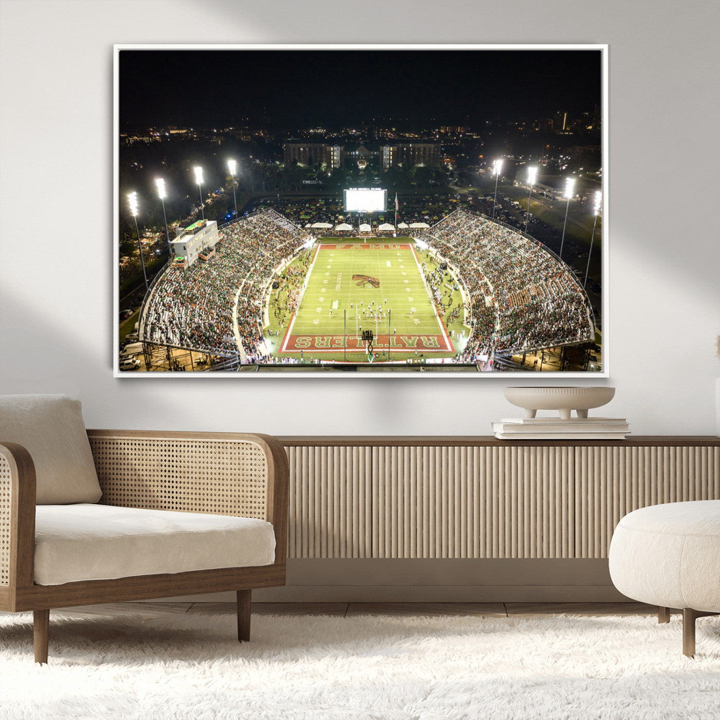 MGV-FC-36X24 - Florida A&M Rattlers Football Team Print - Tallahassee Bragg Memorial Stadium Wall Art Canvas Print