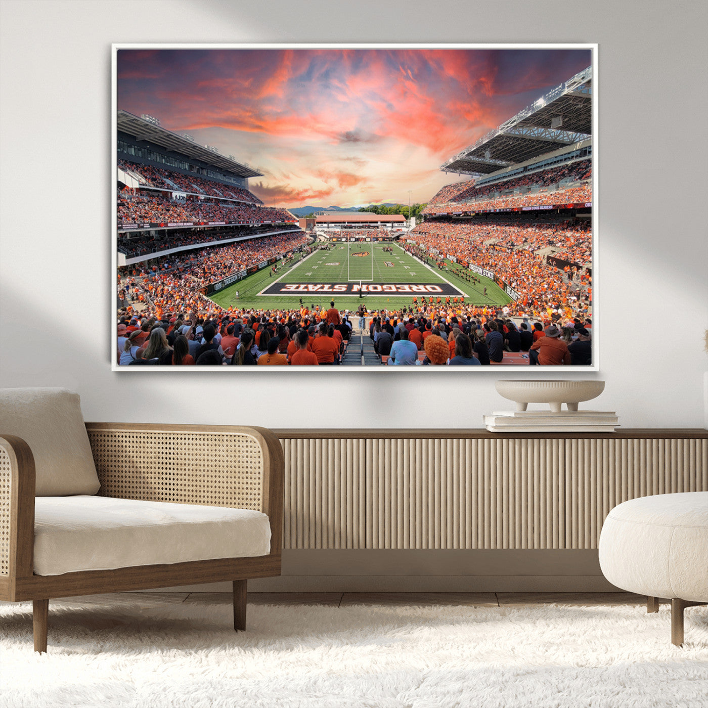 MGV-FC-36X24 - Oregon State Beavers Football Team Print - Corvallis Reser Stadium Wall Art Canvas Print