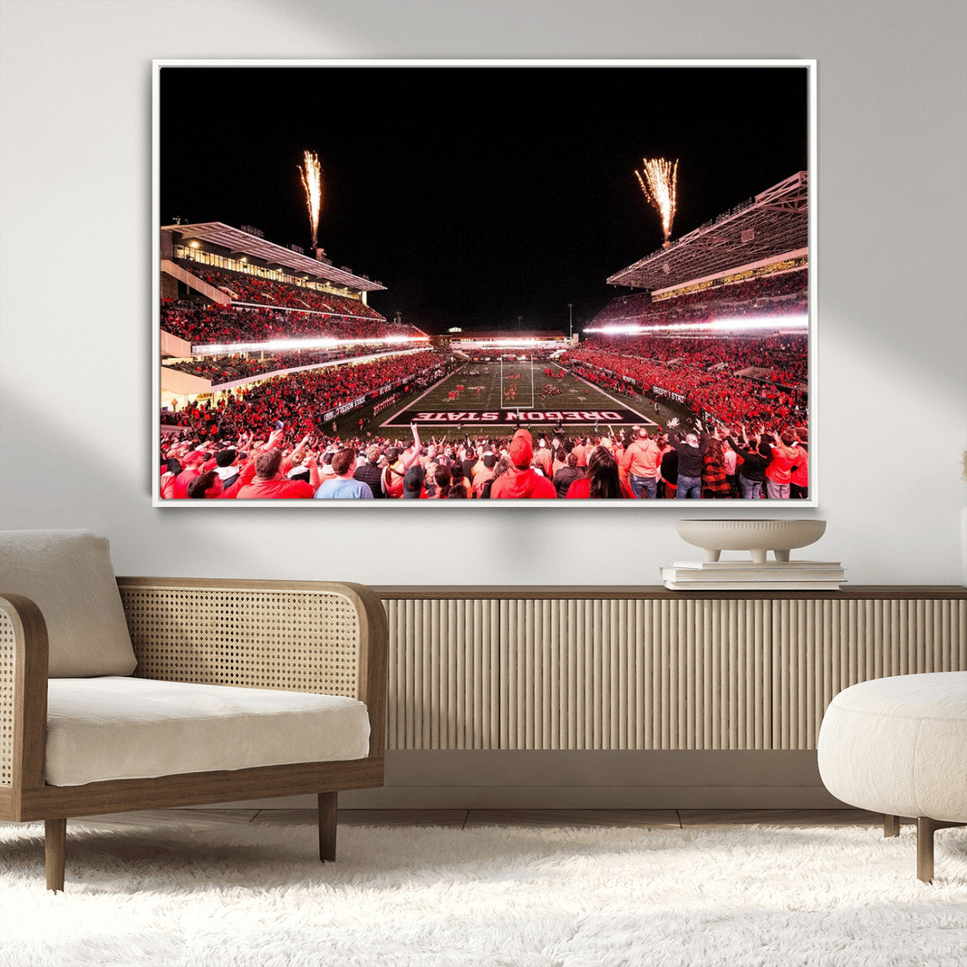 MGV-FC-36X24 - Oregon State Beavers Football Team Print - Corvallis Reser Stadium Wall Art Canvas Print