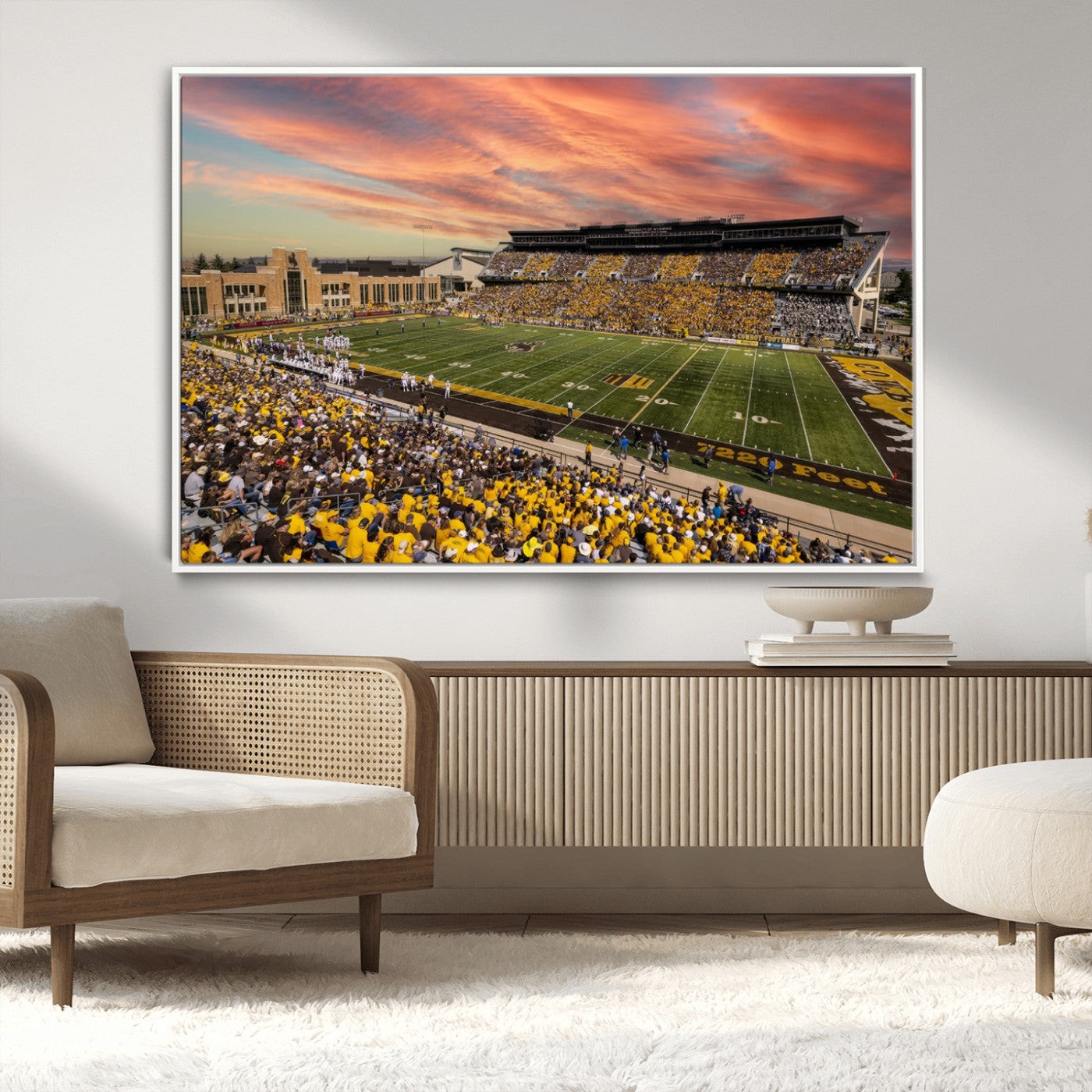 MGV-FC-36X24 - University of Wyoming Cowboys Football Team Print - Laramie Jonah Field War Memorial Stadium Wall