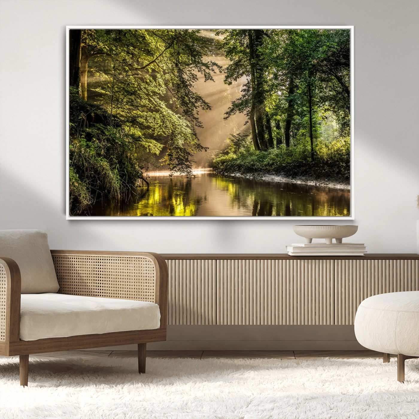 MGV-FC-36X24 - Forest Wall Art Print | River Landscape Wall Art | Perfect for Farmhouse Wall Decor, Cabin Wall Art