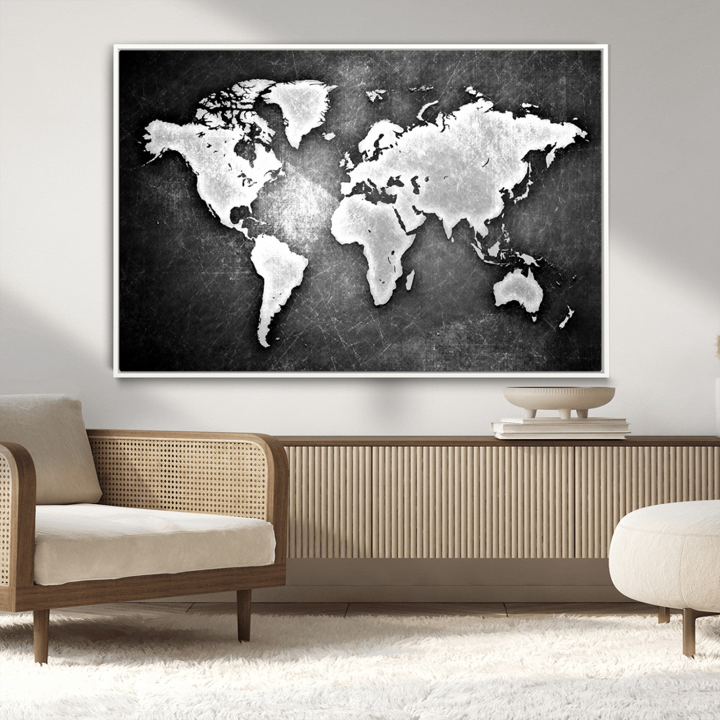 MGV-FC-36X24 - World Map Wall Art Canvas Print – Framed Wall Art for Anniversary Gift or Home Adventure Decor