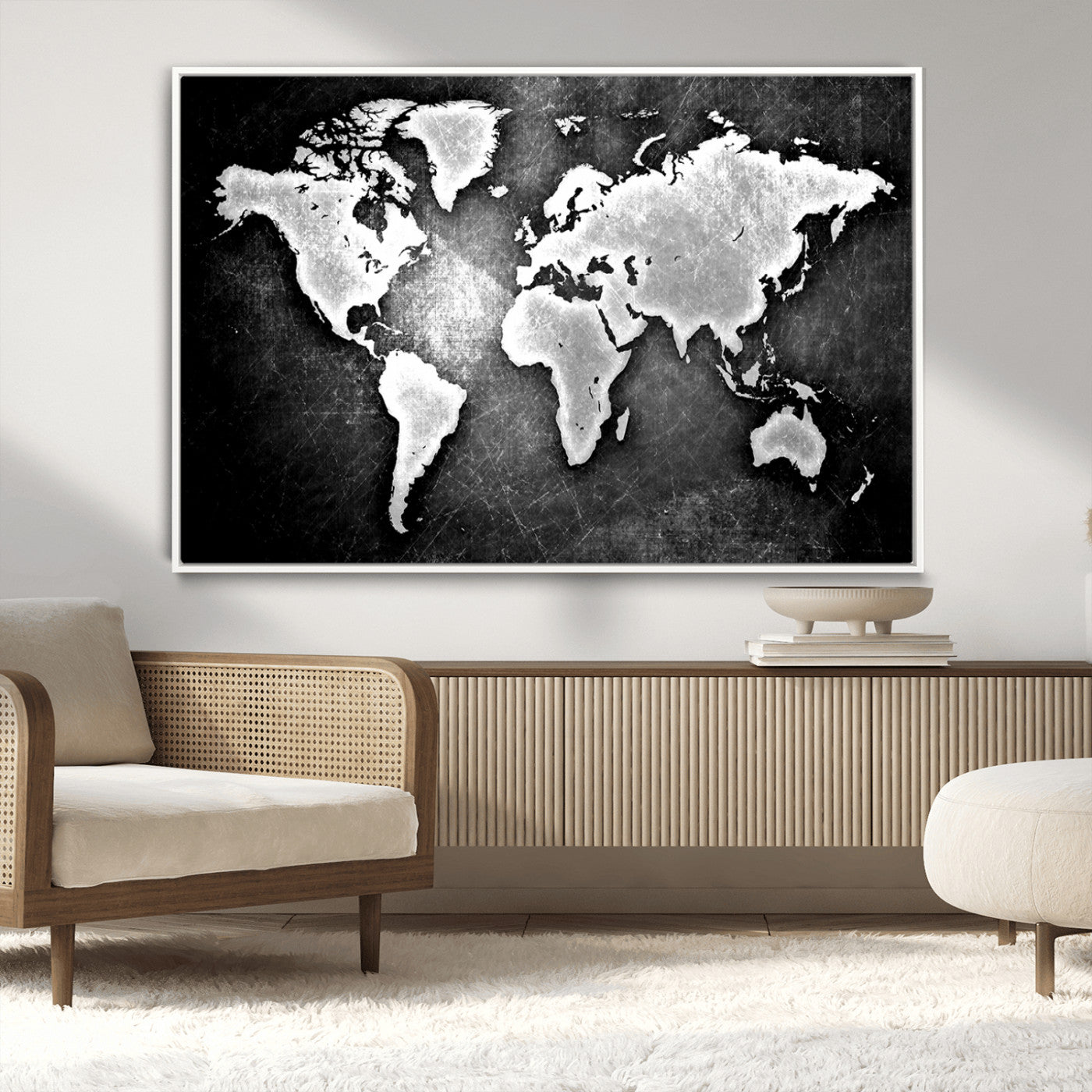 MGV-FC-36X24 - World Map Wall Art Canvas Print – Framed Wall Art for Anniversary Gift or Home Adventure Decor