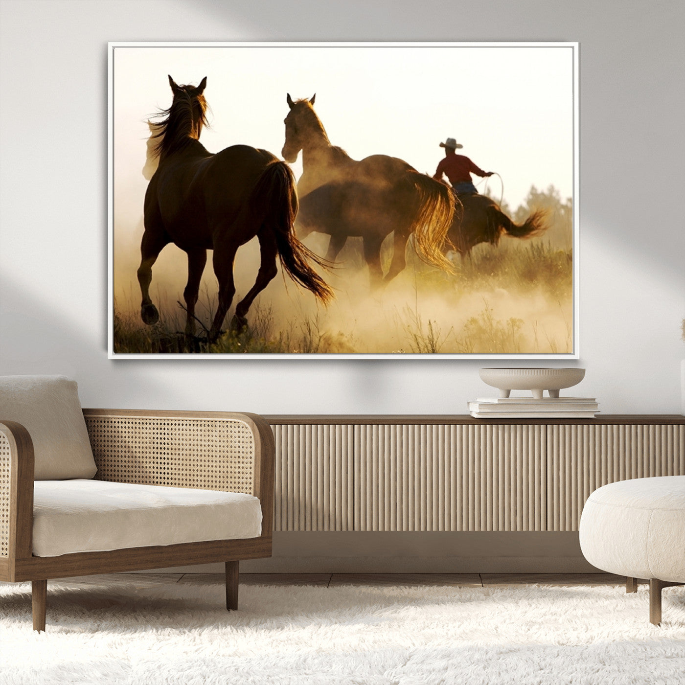 MGV-FC-36X24 - Horses and Cowboys Wall Art Canvas Print