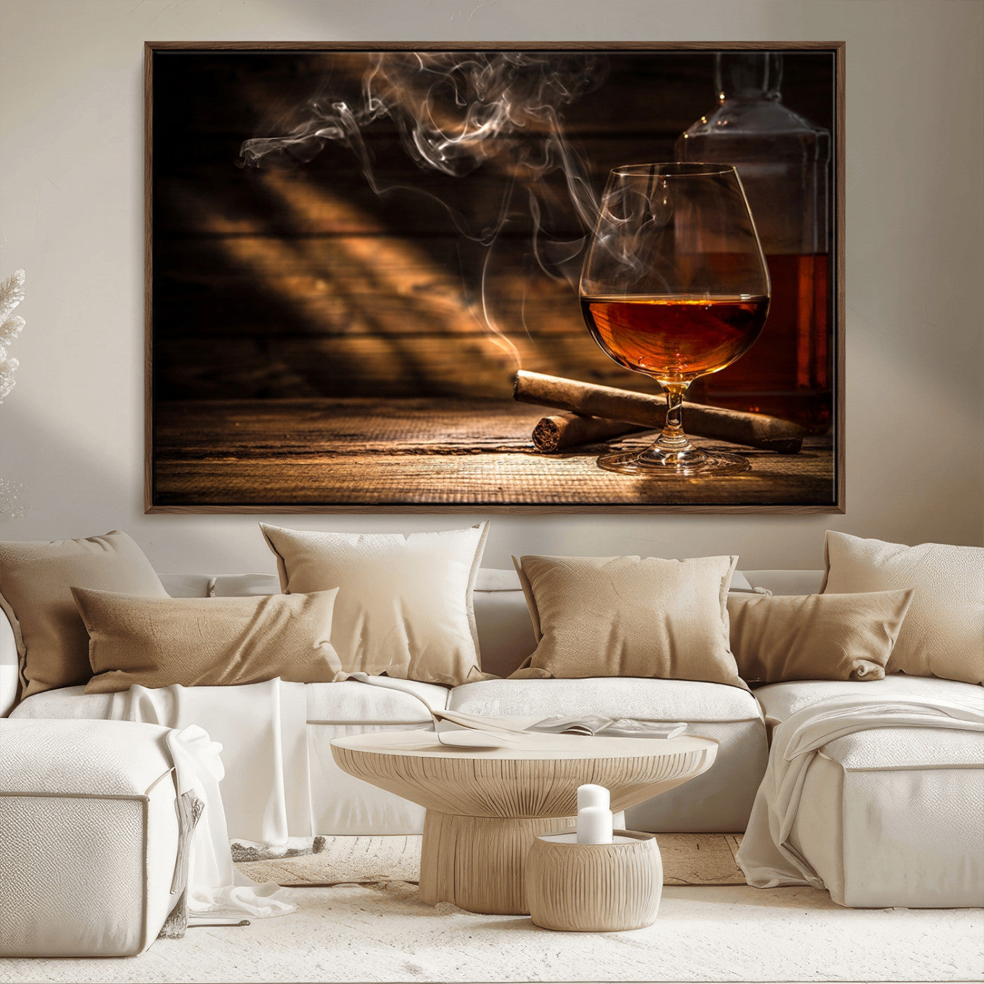 MGV-FC-36X24 - Whiskey and Cigar Wall Art Canvas Print