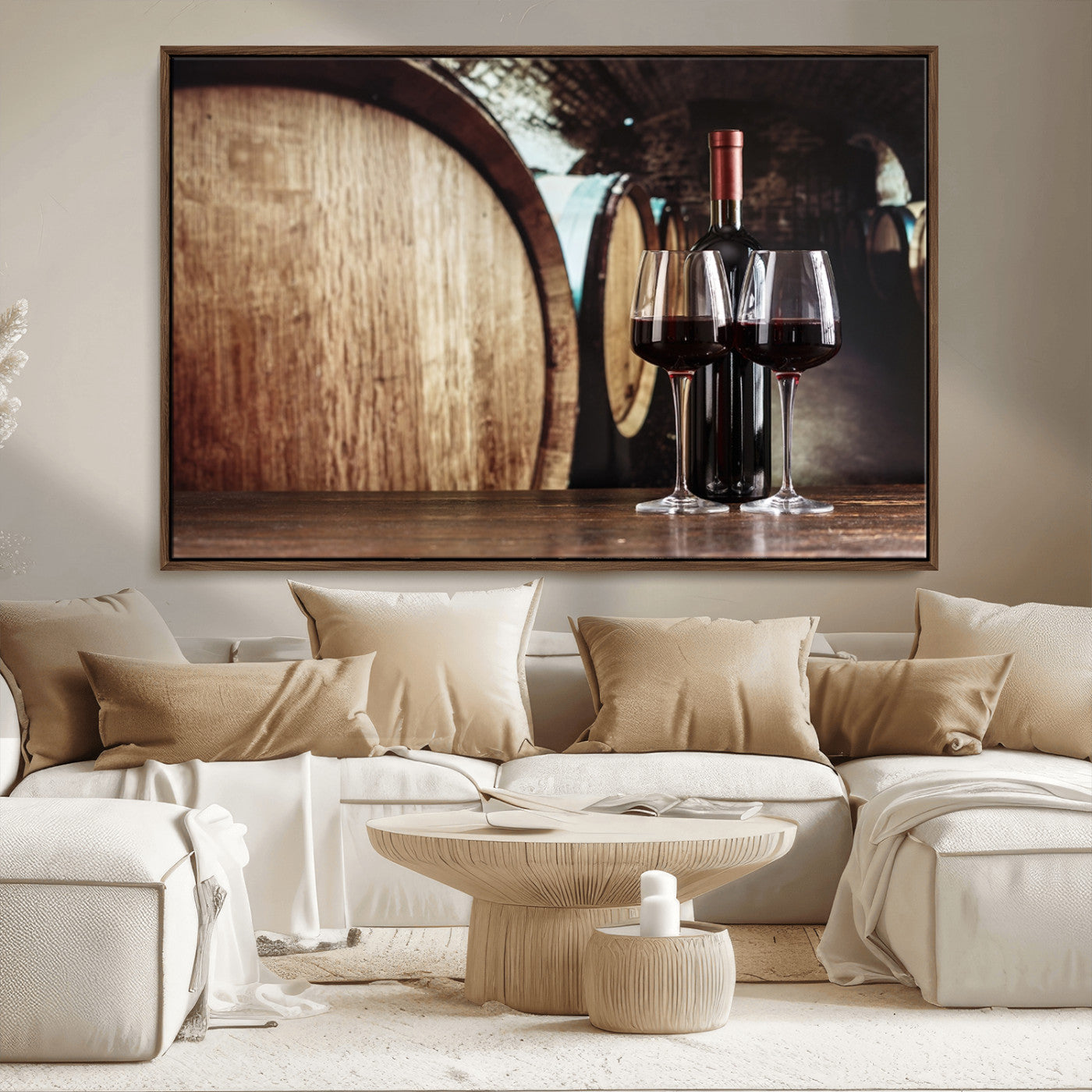 MGV-FC-36X24 - Wine and Barrel Wall Art Canvas Print