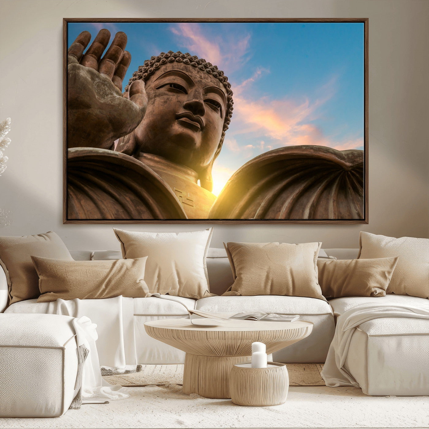 MGV-FC-36X24 - Buddha Statue and Daylight Wall Art, Buddha Statue Wall Art Canvas Print