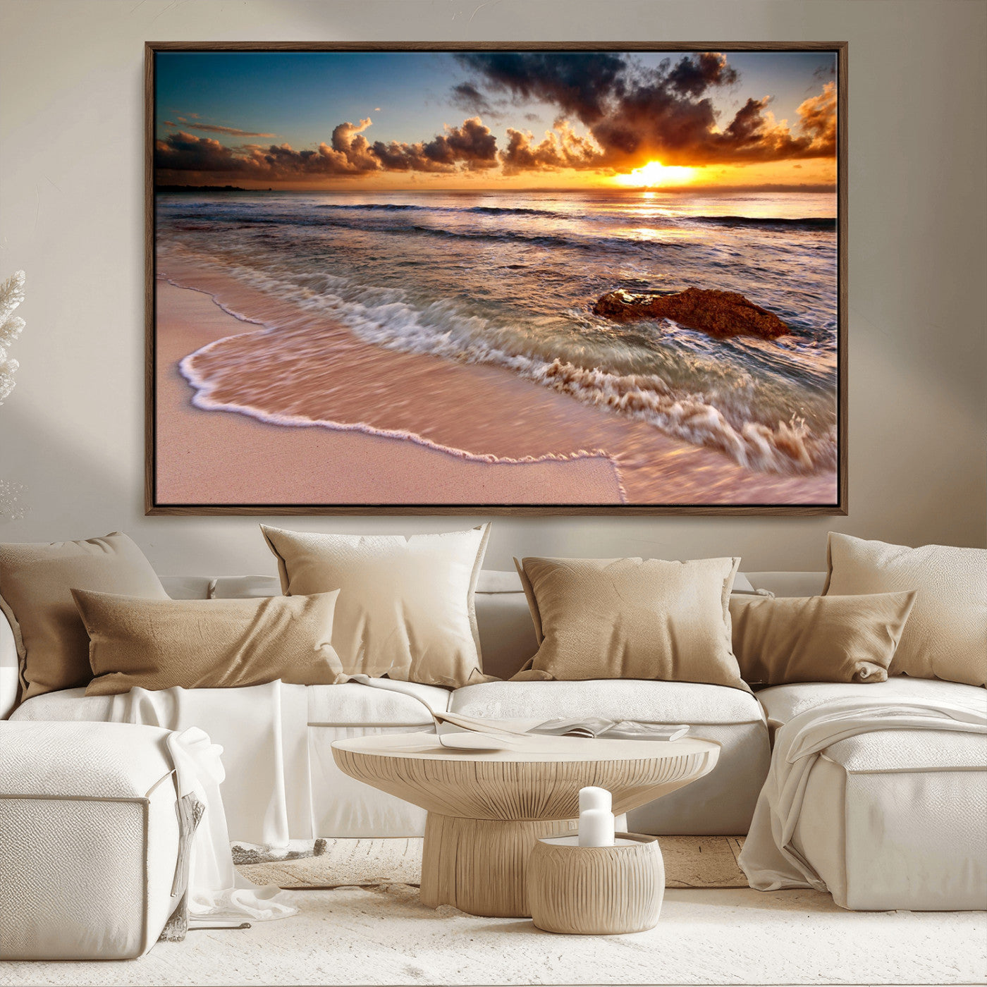 MGV-FC-36X24 - Sunset on Ocean Wall Art Canvas Print