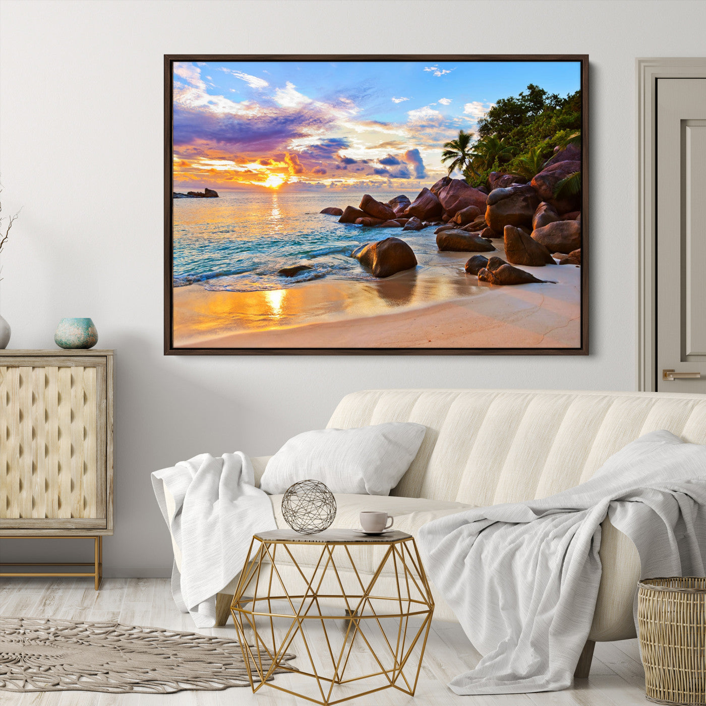43209-MGV-CV-36X24-Tropical Island Beach Sunset Canvas Print