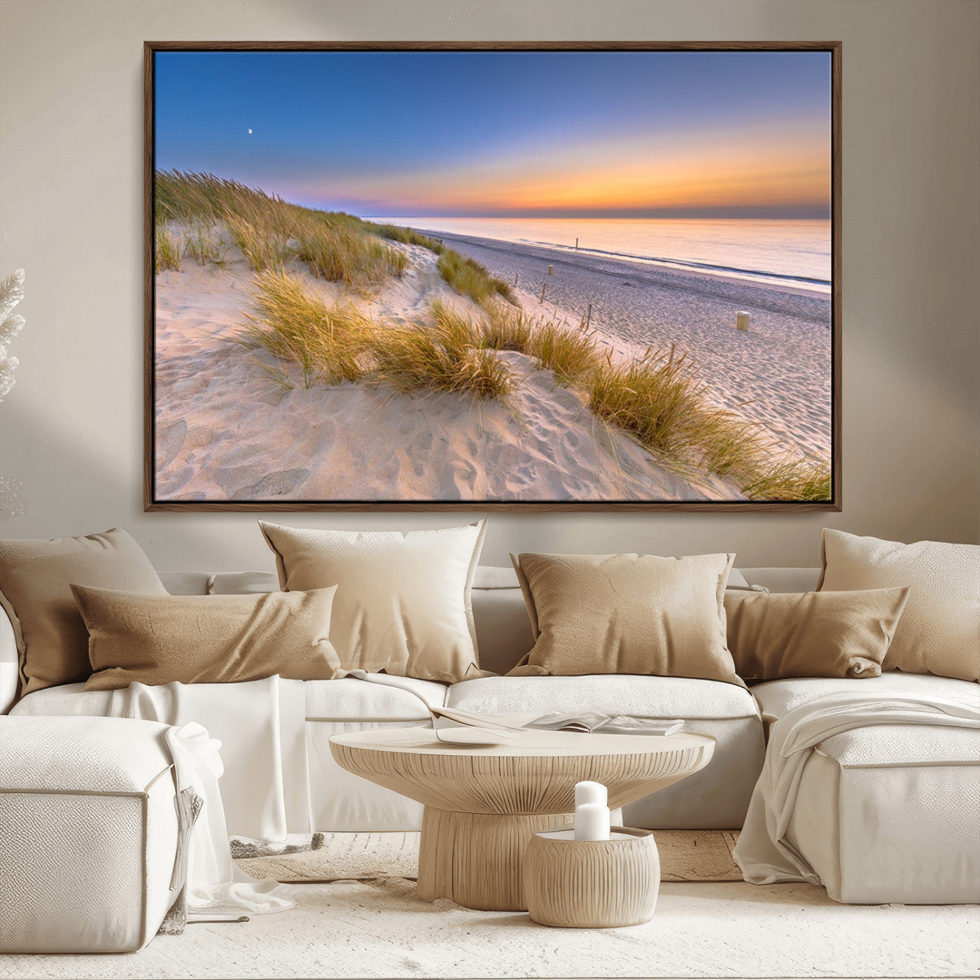 79397-MGV-FC-36X24_Walnut-Sunrise On The Beach Wall Art Canvas Print