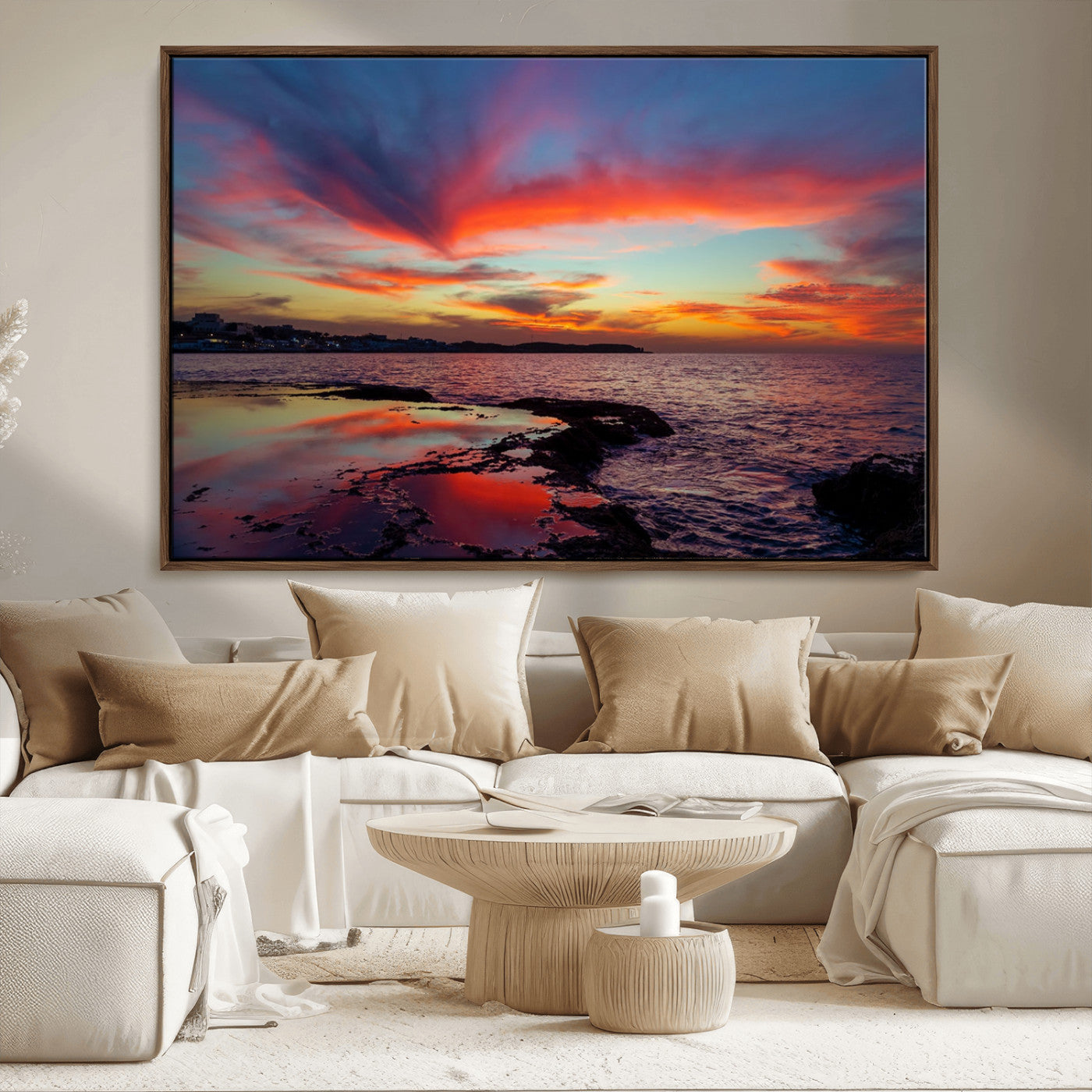 MGV-FC-36X24 - Glorious Sunset on The Beach Wall Art Canvas Print