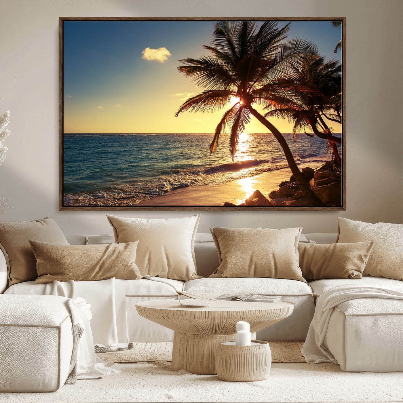 MGV-FC-36X24 - Sunset Palm Trees Wall Art Canvas Print