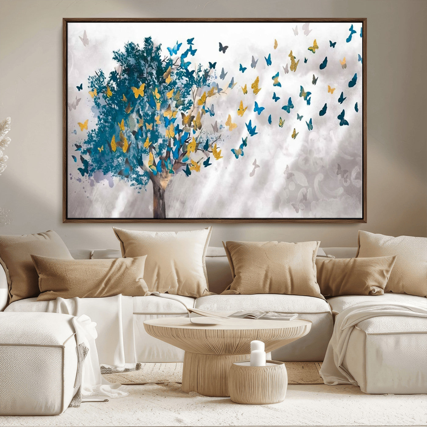 MGV-FC-36X24 - Tree Butterfly Abstract Tree and Butterfly Wall Art Canvas Print