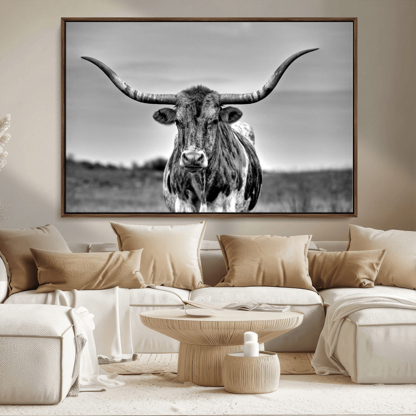 MGV-FC-36X24 - Texas Longhorn Cpw Wall Art, Texas Longhorn Canvas, Cattle Canvas Print