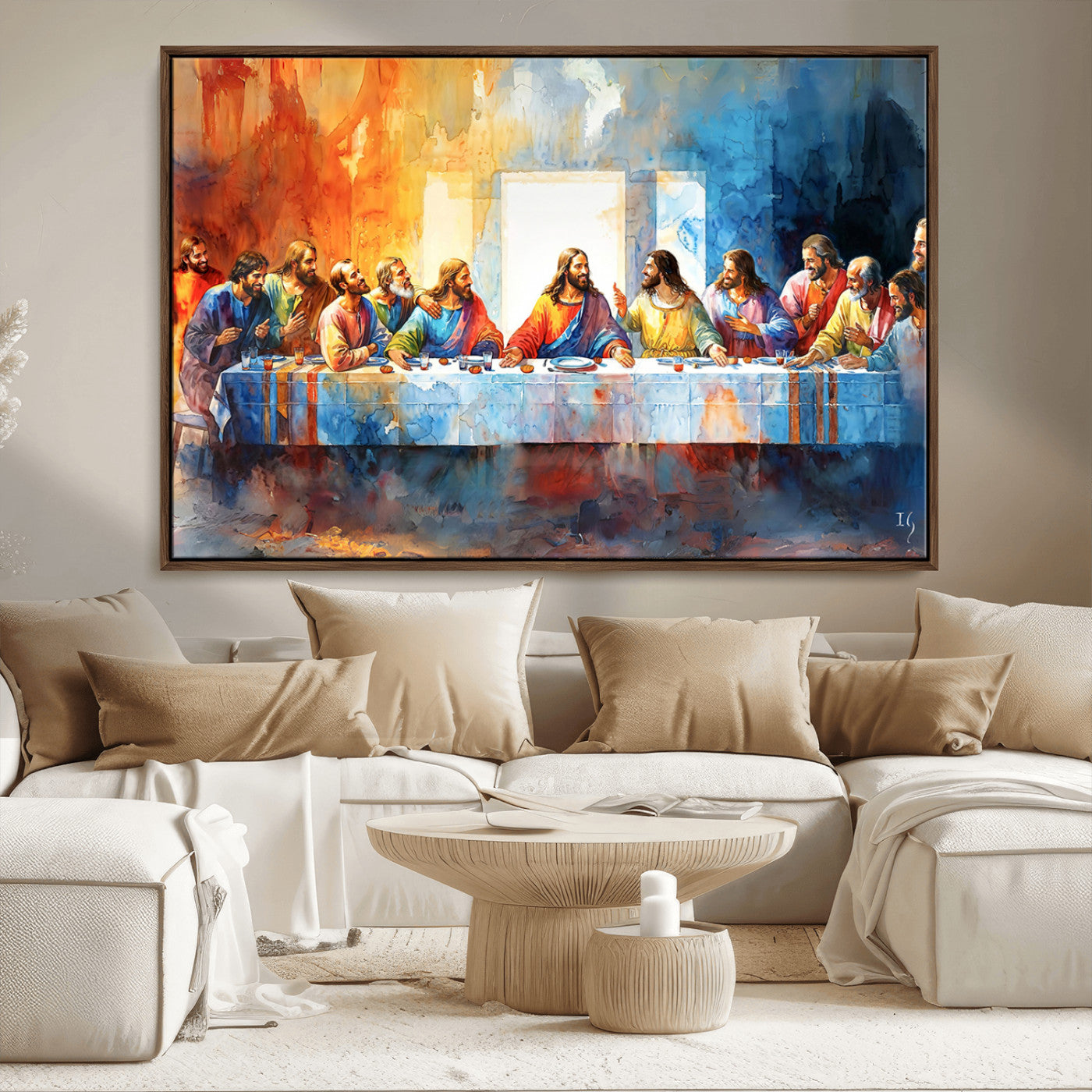 MGV-FC-36X24 - Abstract Waterolor The Last Supper Wall Art