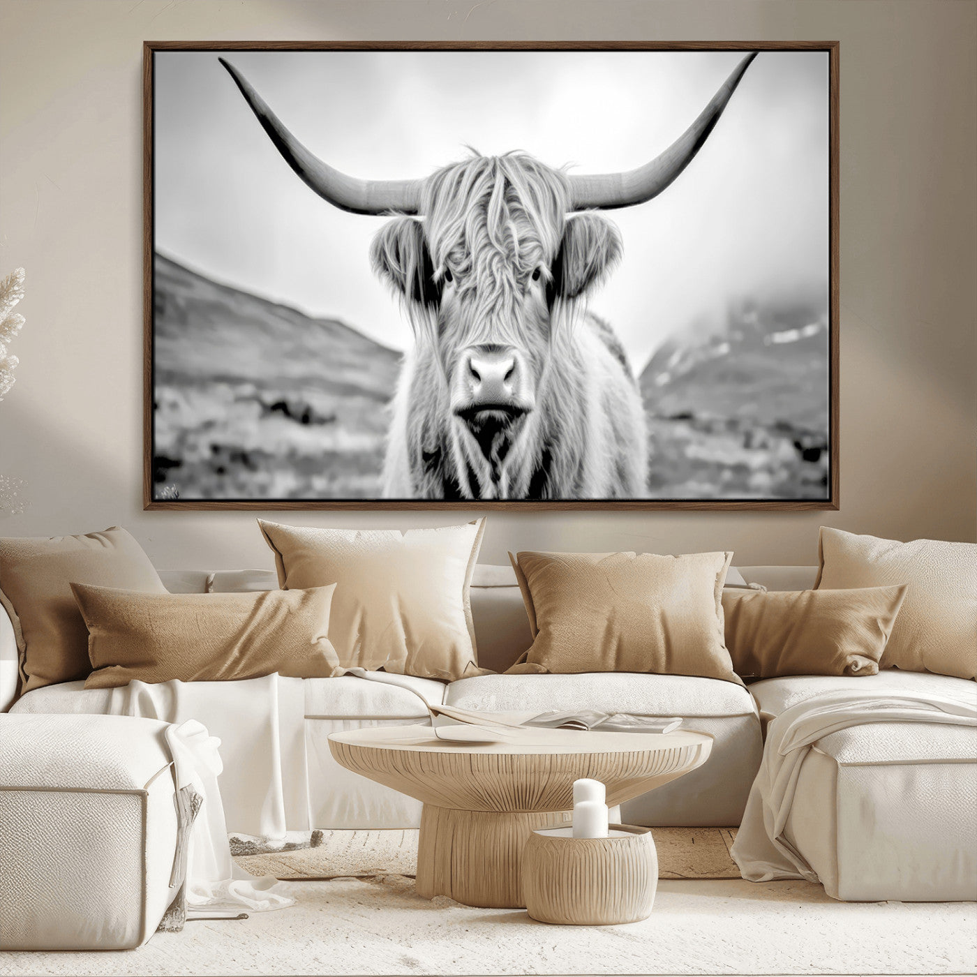 MGV-FC-36X24 - Scottish Cow Wall Art Canvas Print