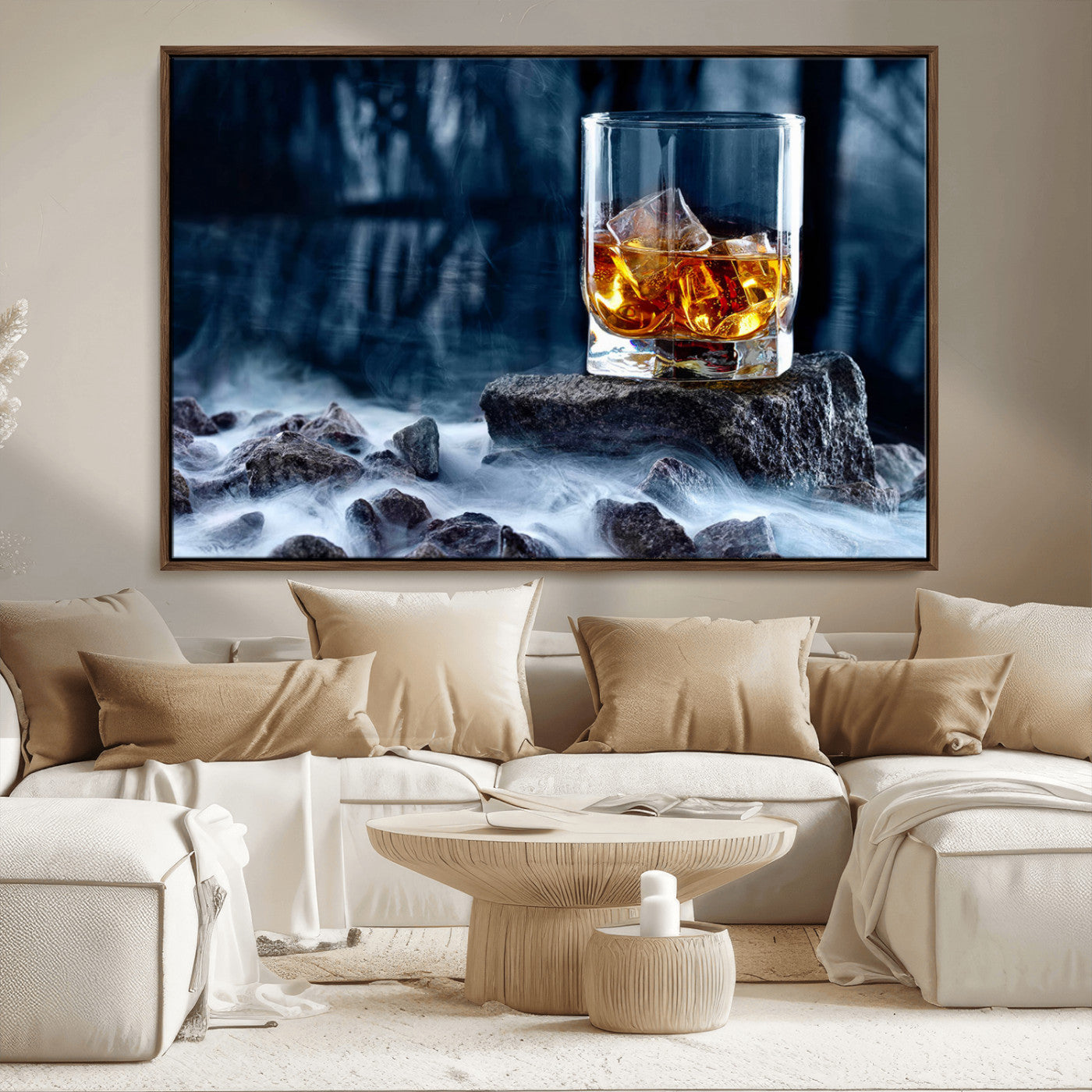 MGV-FC-36X24 - Whiskey Ice Wall Art Canvas Print