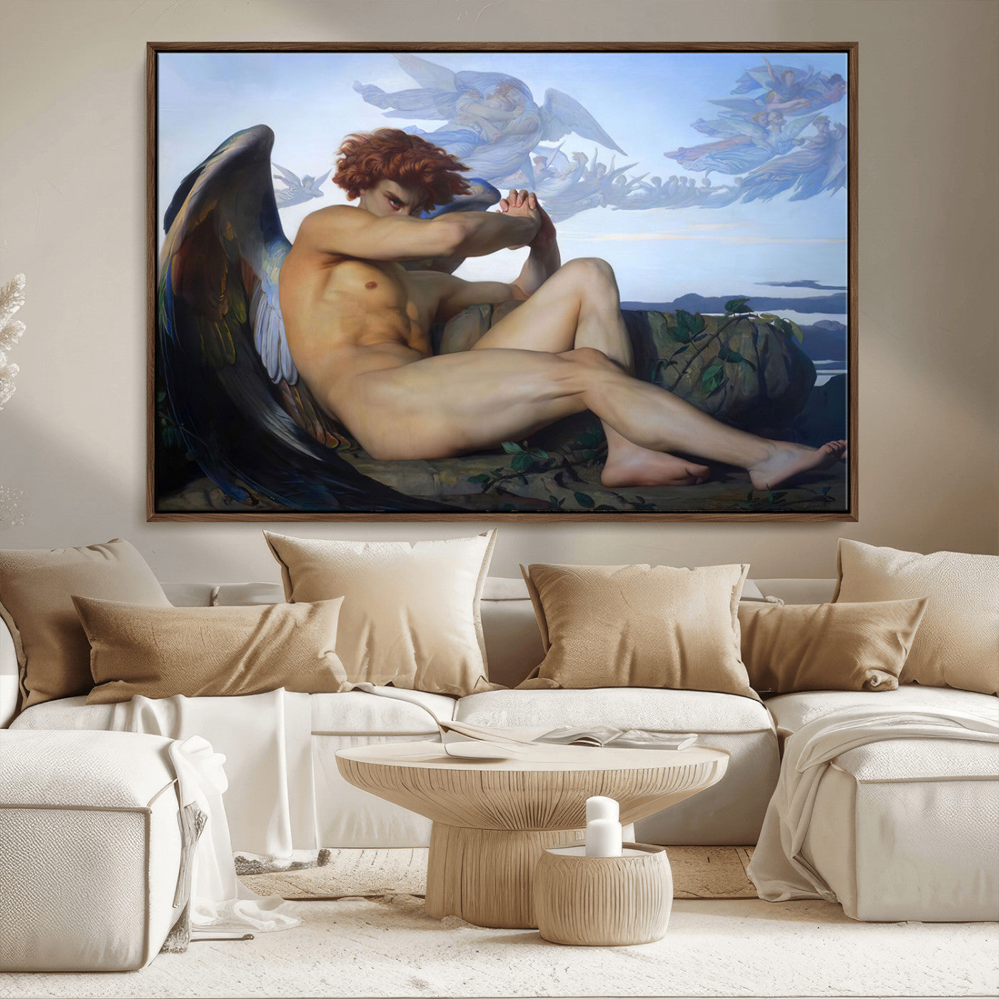 94220-MGV-FC-36X24_Walnut-Fallen Angel Wall Art Canvas Print – Classic Art, Framed, Ready to Hang - Alexandre Cabanel
