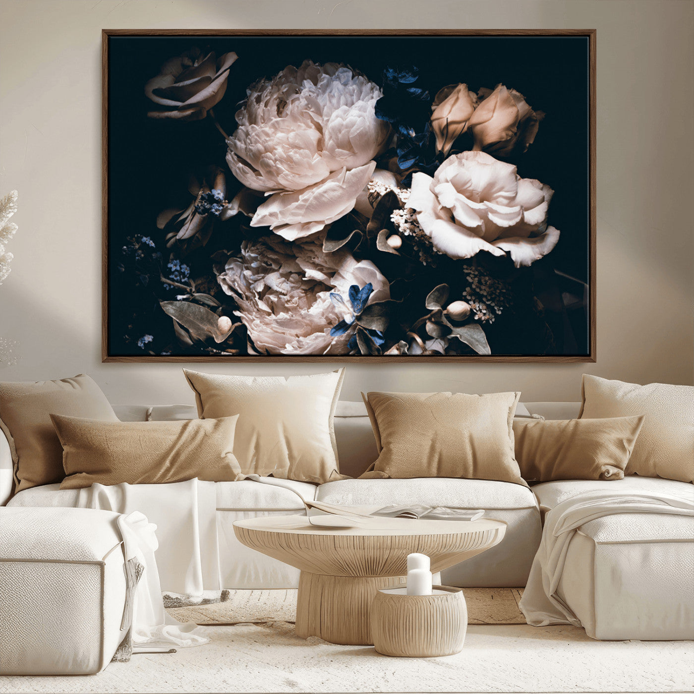 MGV-FC-36X24 - Pink Peonies Flowers Large Canvas Art Print
