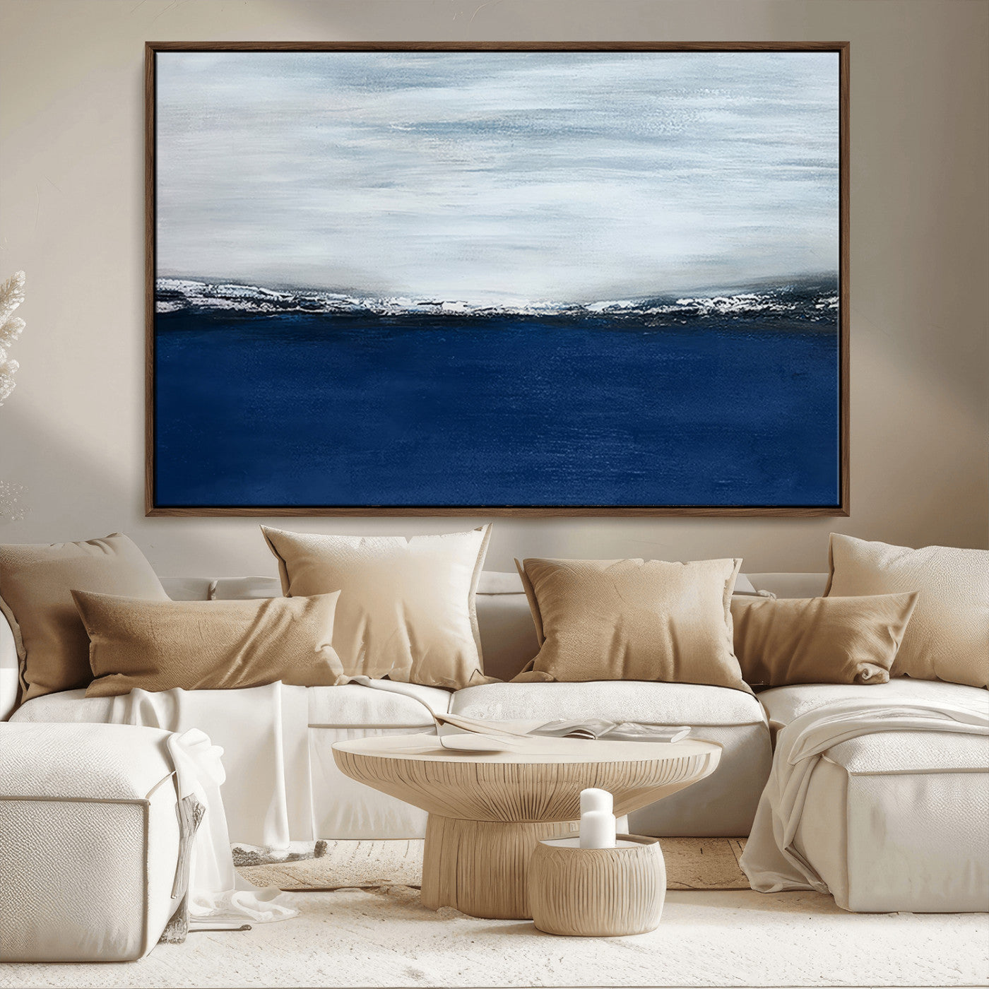 MGV-FC-36X24 - Navy Blue Abstract Wall Art Canvas Print