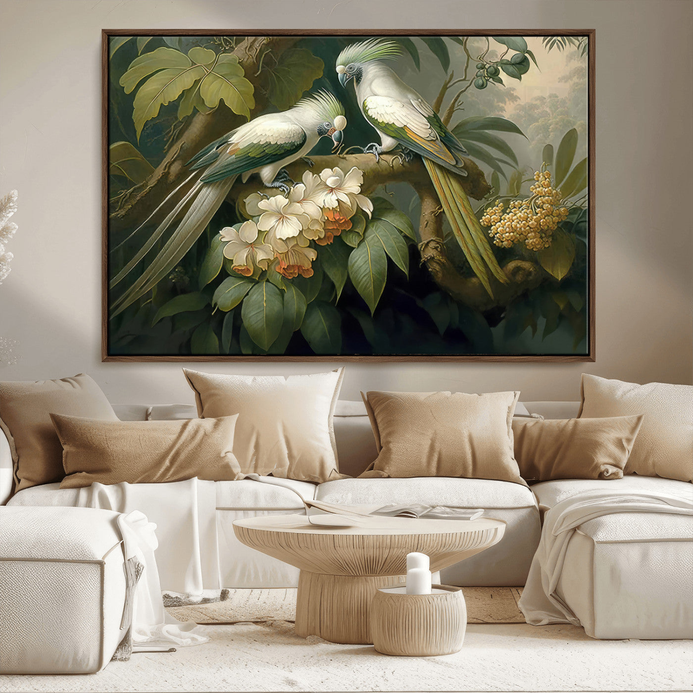 -Tropical Paradise Print Wall Art Stunning Artwork of a Parrot in a Lush Forest with Beautiful