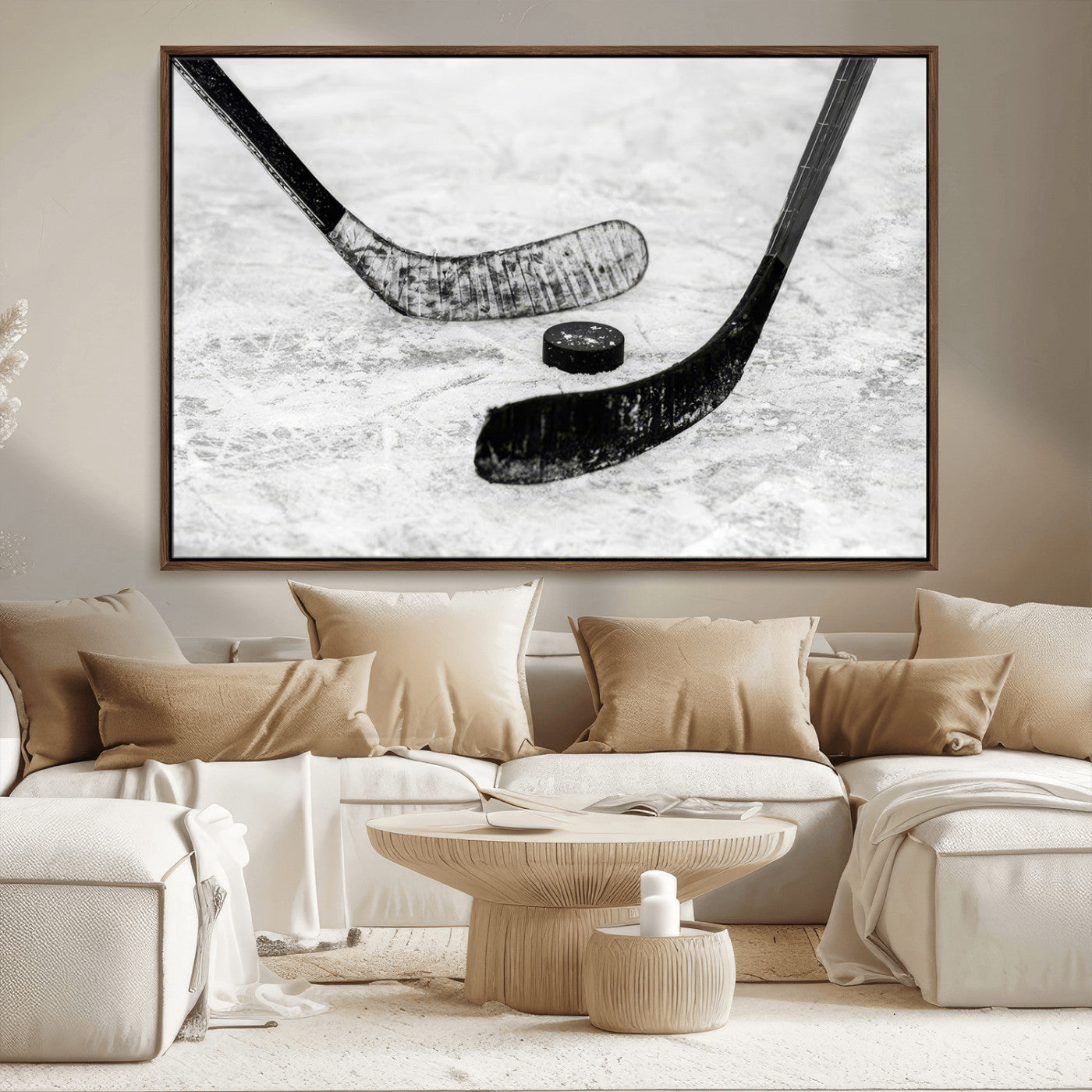 MGV-FC-36X24 - Winter Ice Hockey Sport Canvas Wall Art Print - Hockey Wall Art Print