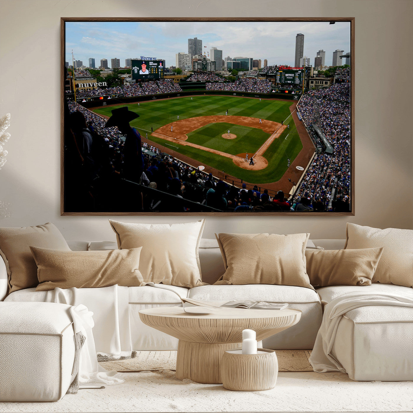 MGV-FC-36X24 - Chicago Cubs Baseball Team Print - Wrigley Field Stadium Wall Art Canvas Print