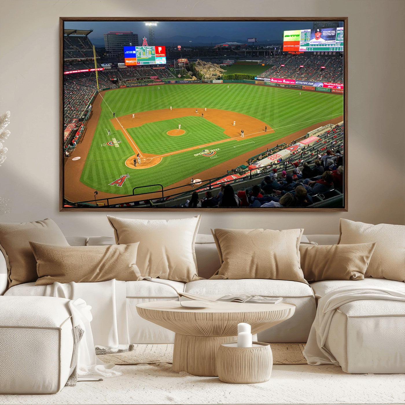 MGV-FC-36X24 - Angel Stadium Aerial View – Los Angeles Angels Baseball Canvas Print, Framed, Ready to Hang
