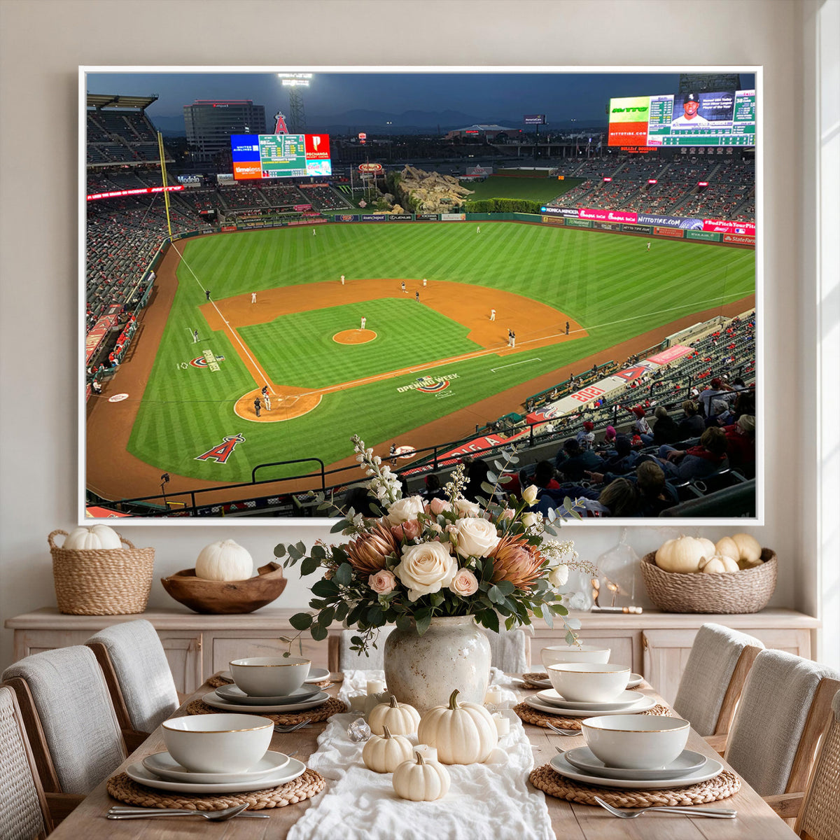 93707-MGV-CV-36X24 - Angel Stadium Aerial Canvas Print | Los Angeles Angels Baseball
