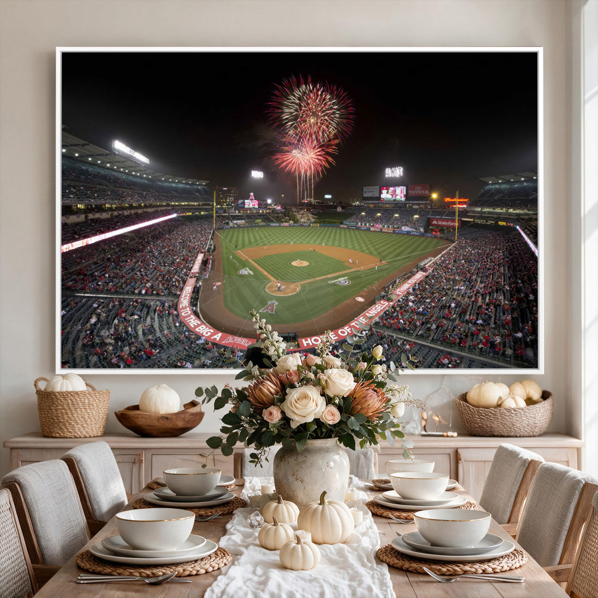 63592-MGV-CV-36X24 - Angel Stadium in Los Angeles Stadium Wall Art Canvas Print