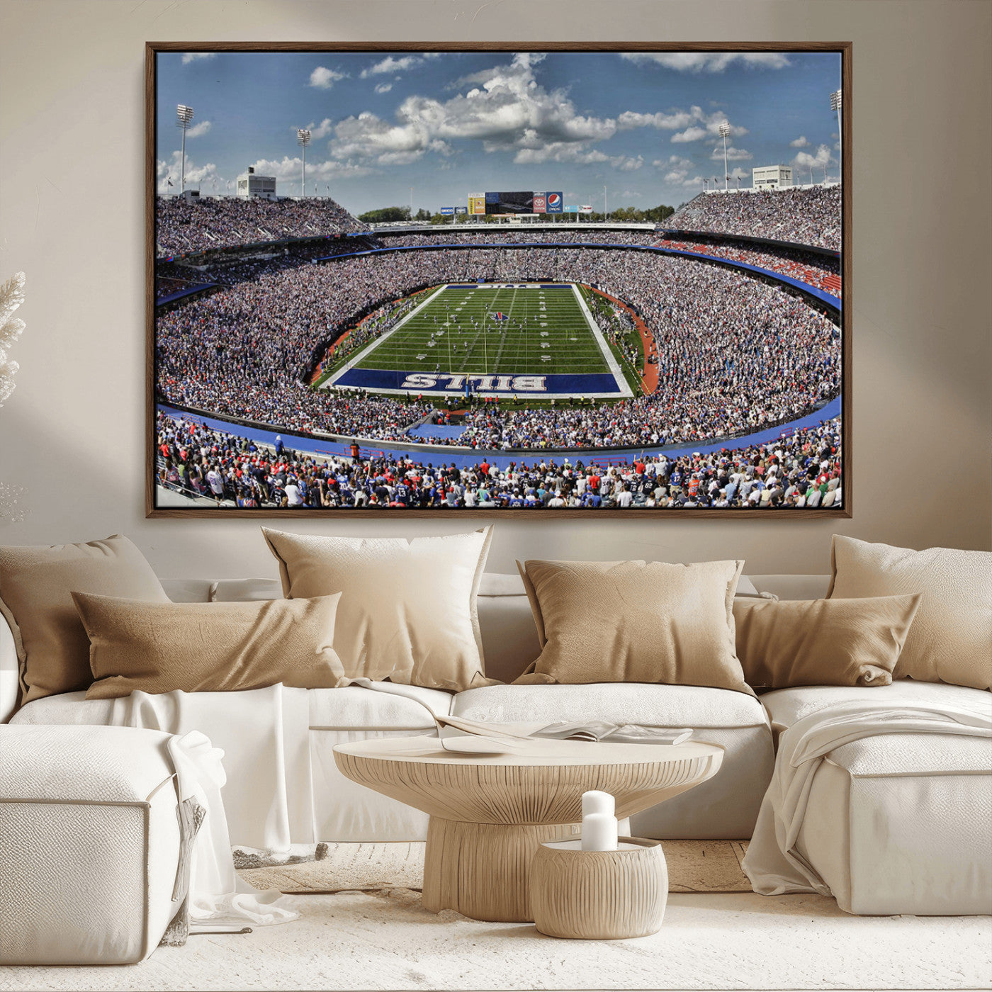 MGV-FC-36X24 - Buffalo Bills Highmark Stadium Wall Art Canvas Print - Bills Stadium Game Day Triple Canvas Wall Art - Buffalo Bills NFL Match