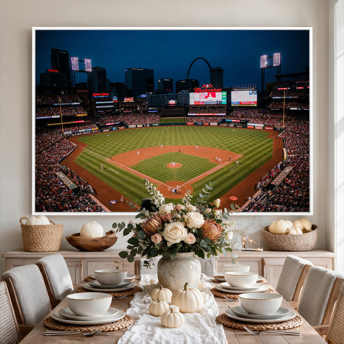 38612-MGV-CV-36X24 - St. Louis Cardinals Baseball Team Print - Busch Stadium Wall Art