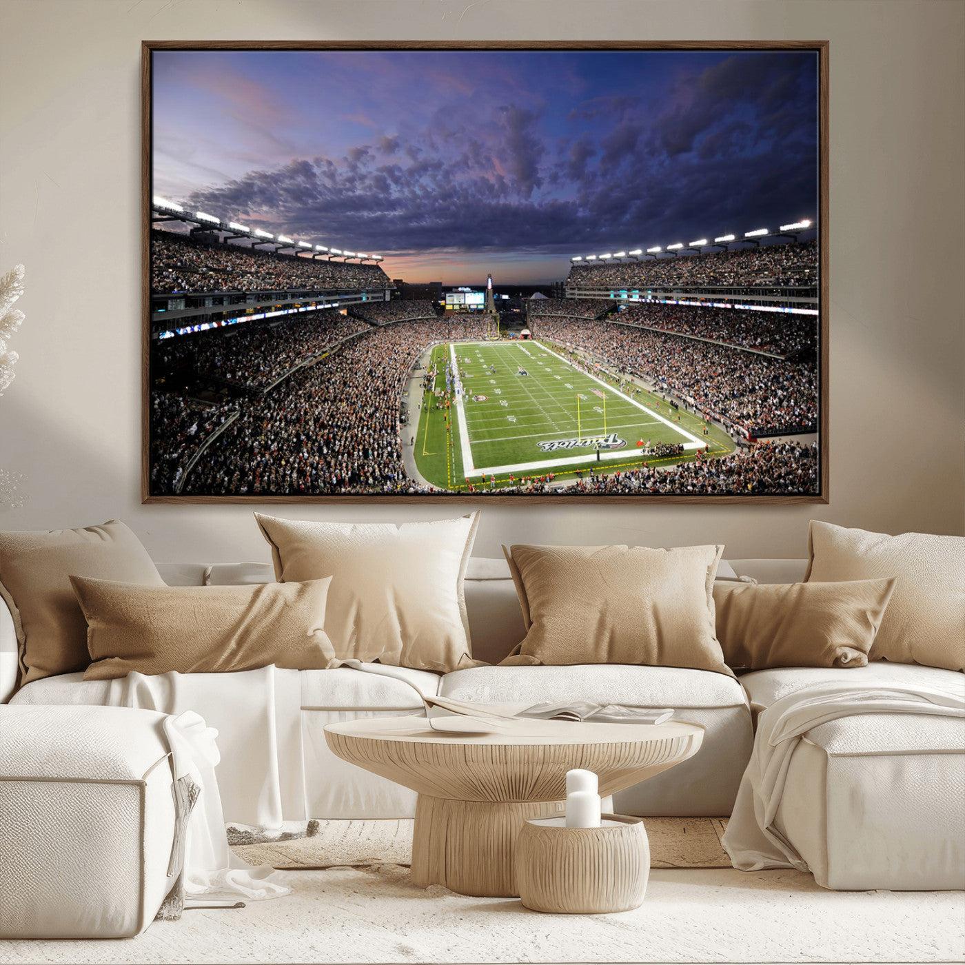 MGV-FC-36X24 - New England Patriots Football Team Print - Foxborough Gillette Stadium Wall Art Canvas Print