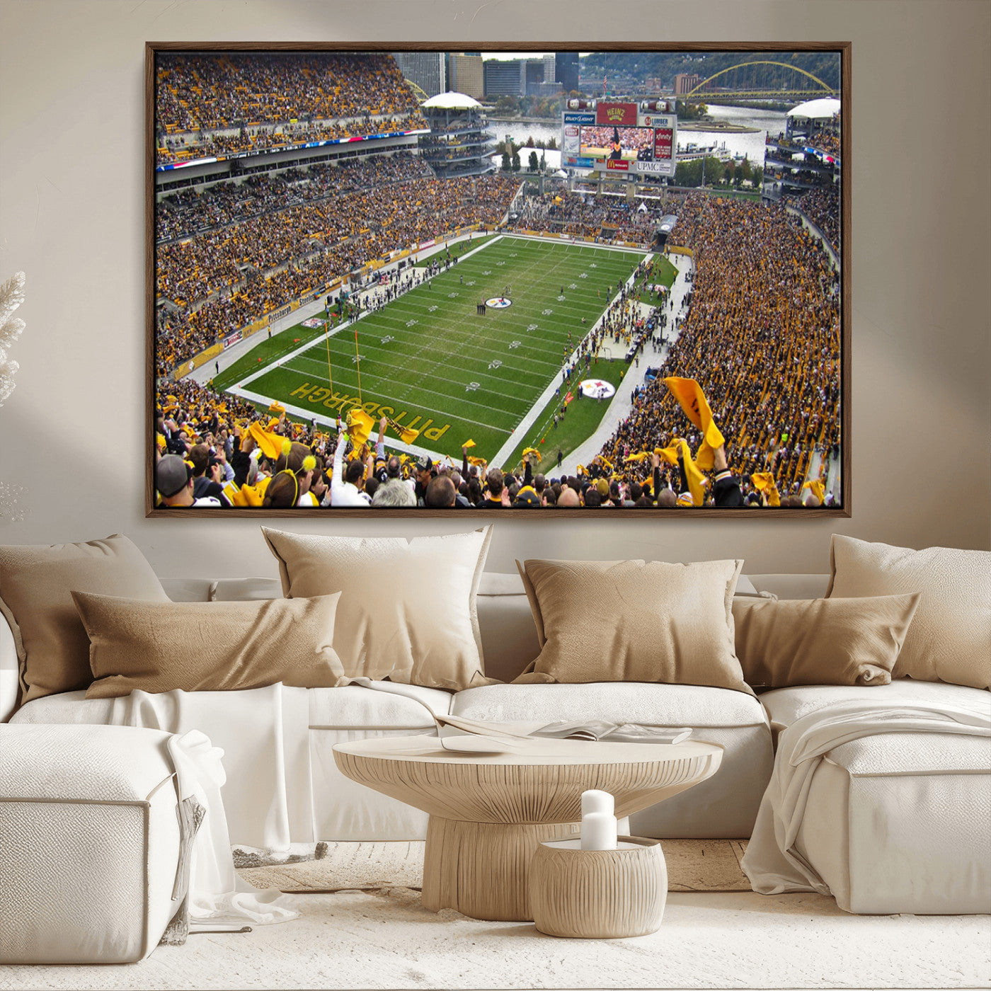 MGV-FC-36X24 - Pittsburgh Steelers Football Team Print - Pittsburgh Heinz Field Stadium Wall Art Canvas Print