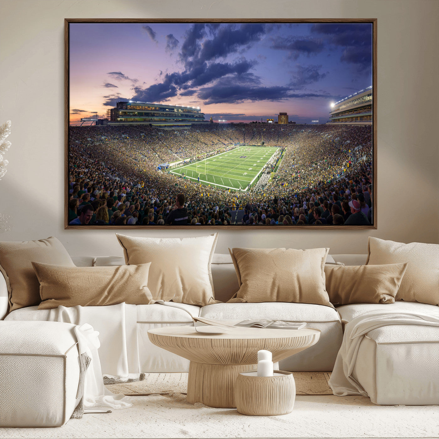 MGV-FC-36X24 - Notre Dame Fighting Irish Football Team Print - Notre Dame Stadium Wall Art Canvas Print