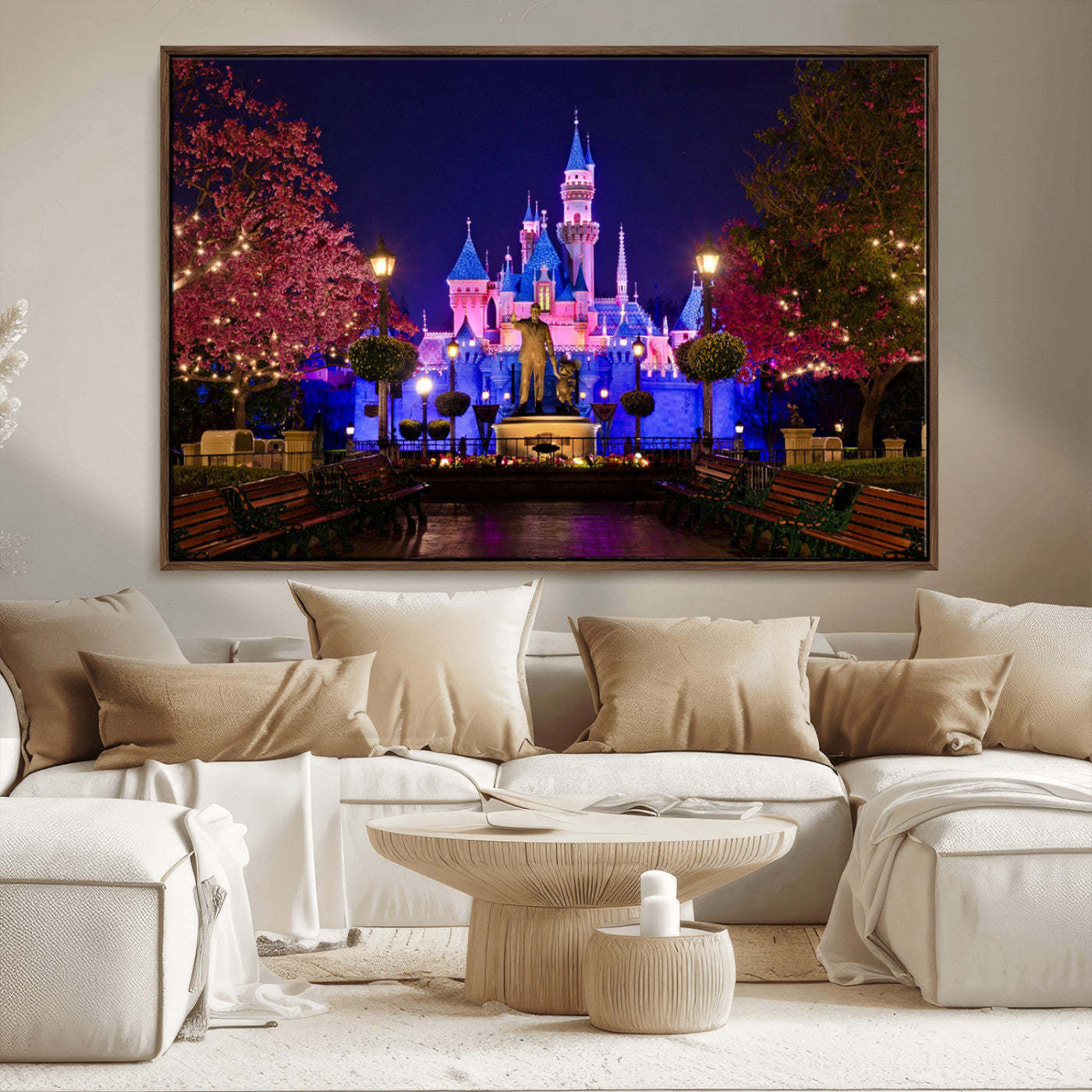 MGV-FC-36X24 - Castle Large Wall Art Disney Magic Kingdom Kids Room Decor - Disney World Christmas Home Decor Child