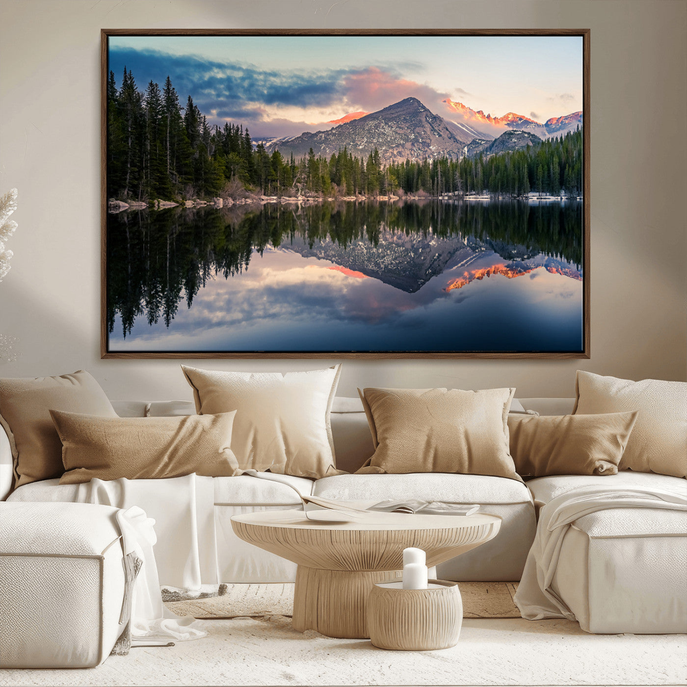 MGV-FC-36X24 - Bear Lake Reflection at Rocky Mountain National Park Wall Art Canvas Print, Scenic Mountain Landscape Canvas Print Set | Mountain Lake Wall Art Print