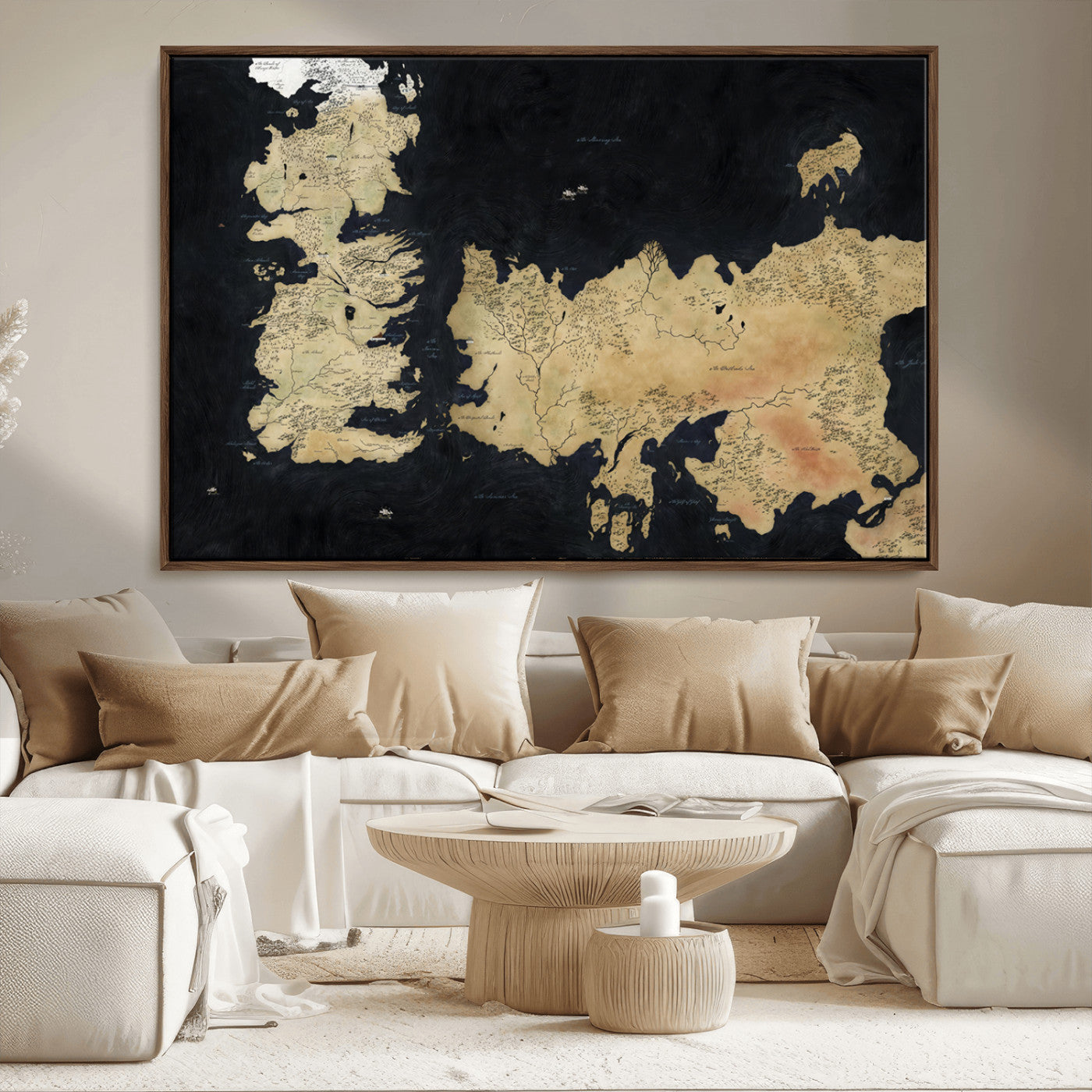 MGV-FC-36X24 - Push Pin World Map Canvas Print – Framed Wall Art for Couples to Track Their Travels – Anniversary