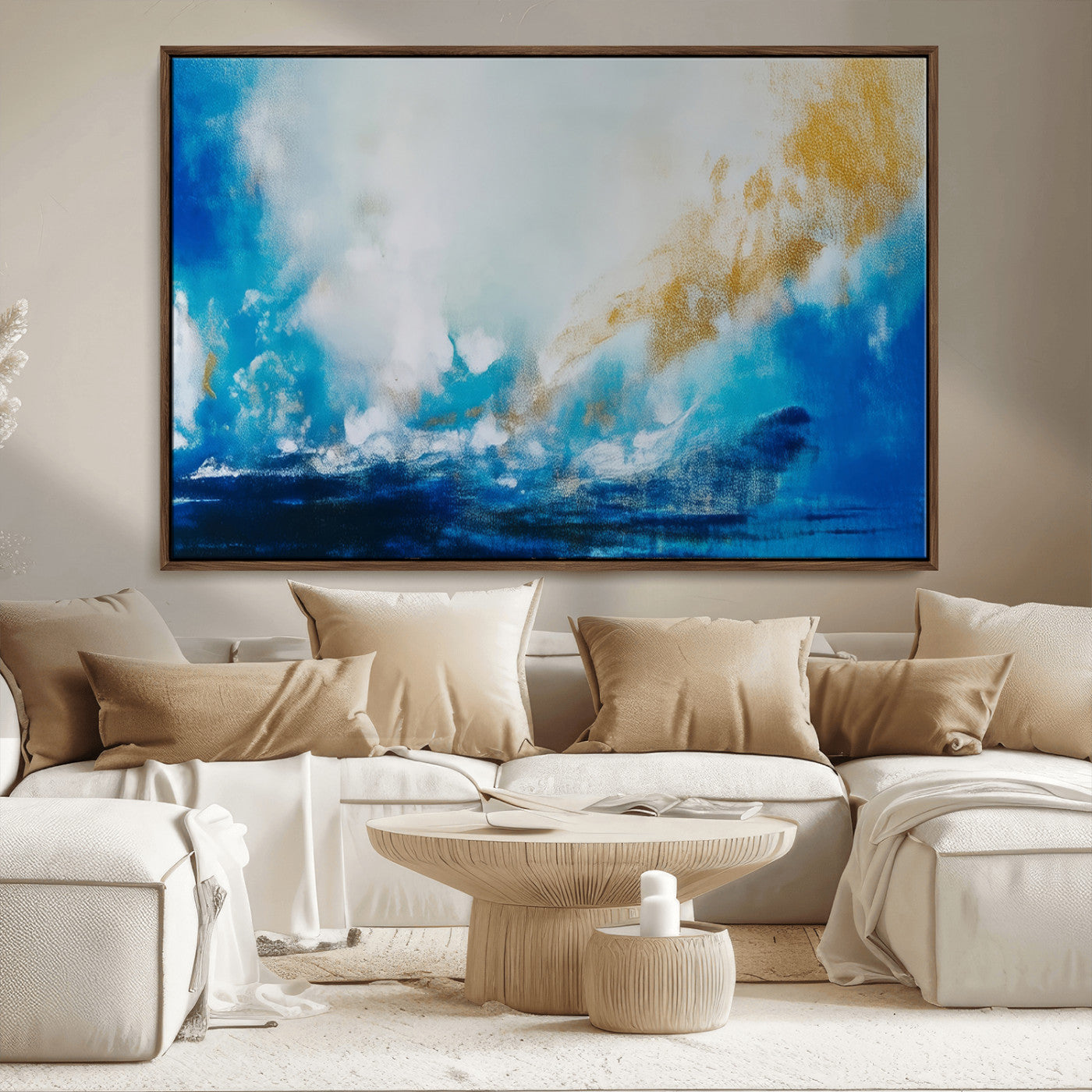 MGV-FC-36X24 - Blue Abstract Print - Dynamic Ocean-Inspired Canvas Wall Art