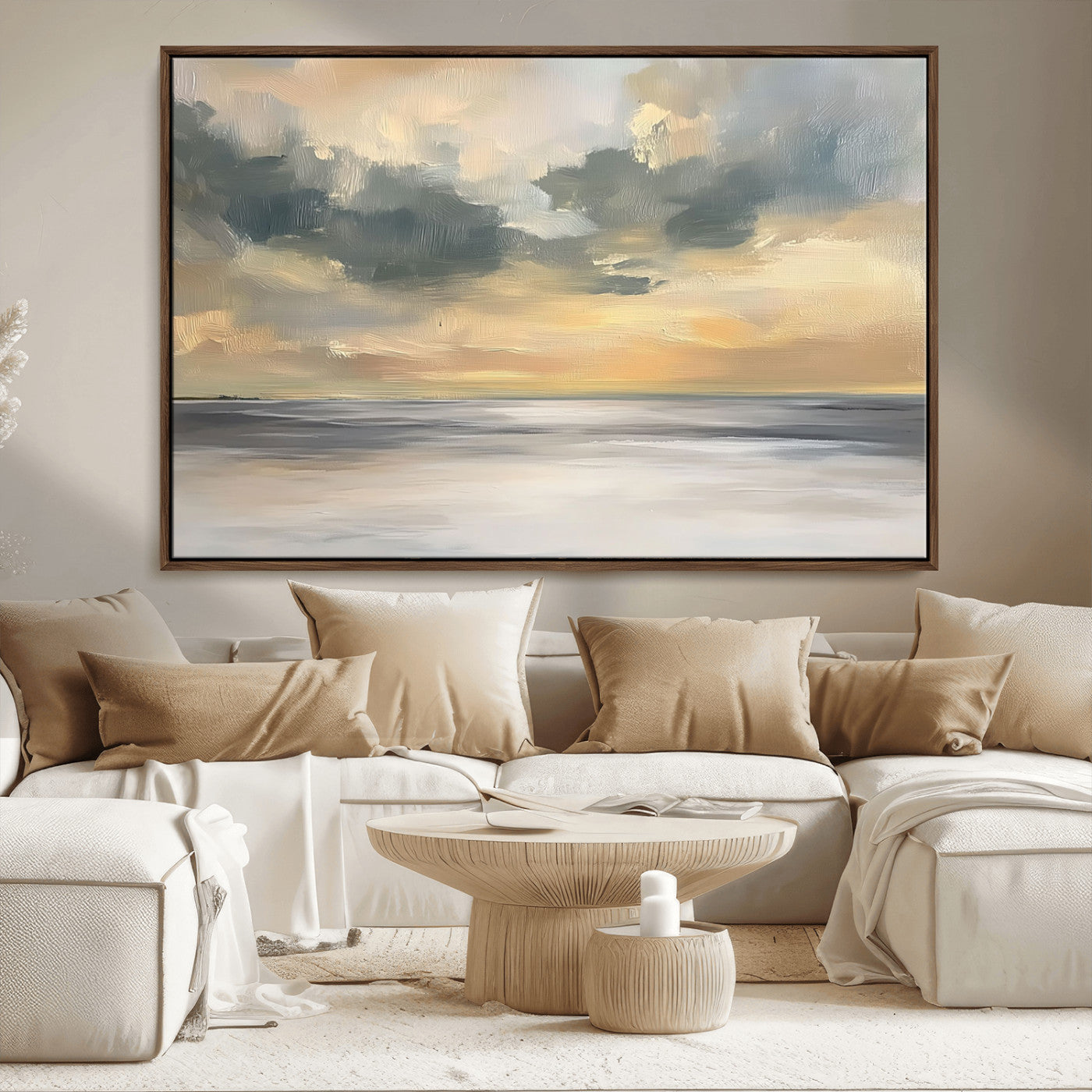 MGV-FC-36X24 - Modern Coastal Artwork with Vibrant Abstract Ocean Waves Wall Art Canvas Print for Contemporary