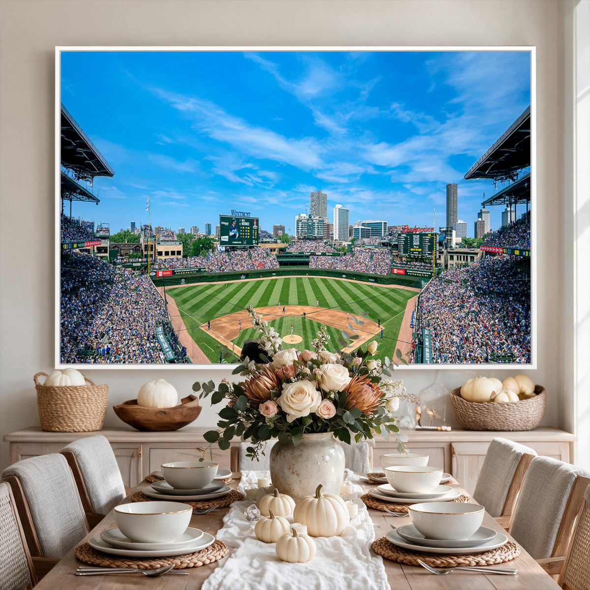 32373-MGV-CV-36X24 - Wrigley Field Chicago Cubs Panoramic Art Multi-Piece Canvas