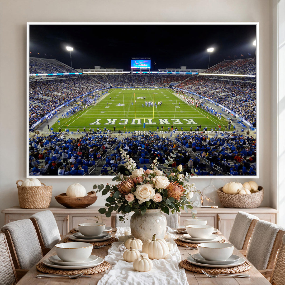 14304-MGV-CV-36X24 - Kroger Field Canvas Wall Art, Kentucky Stadium Wall Art, Framed and Ready to Hang