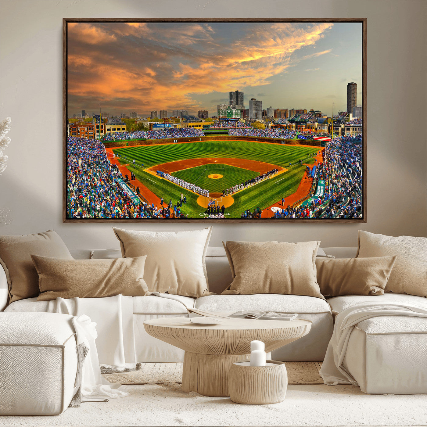 MGV-FC-36X24 - Chicago Wrigley Field Canvas Wall Art - Iconic Baseball Stadium Art Print - Wrigley Field Chicago