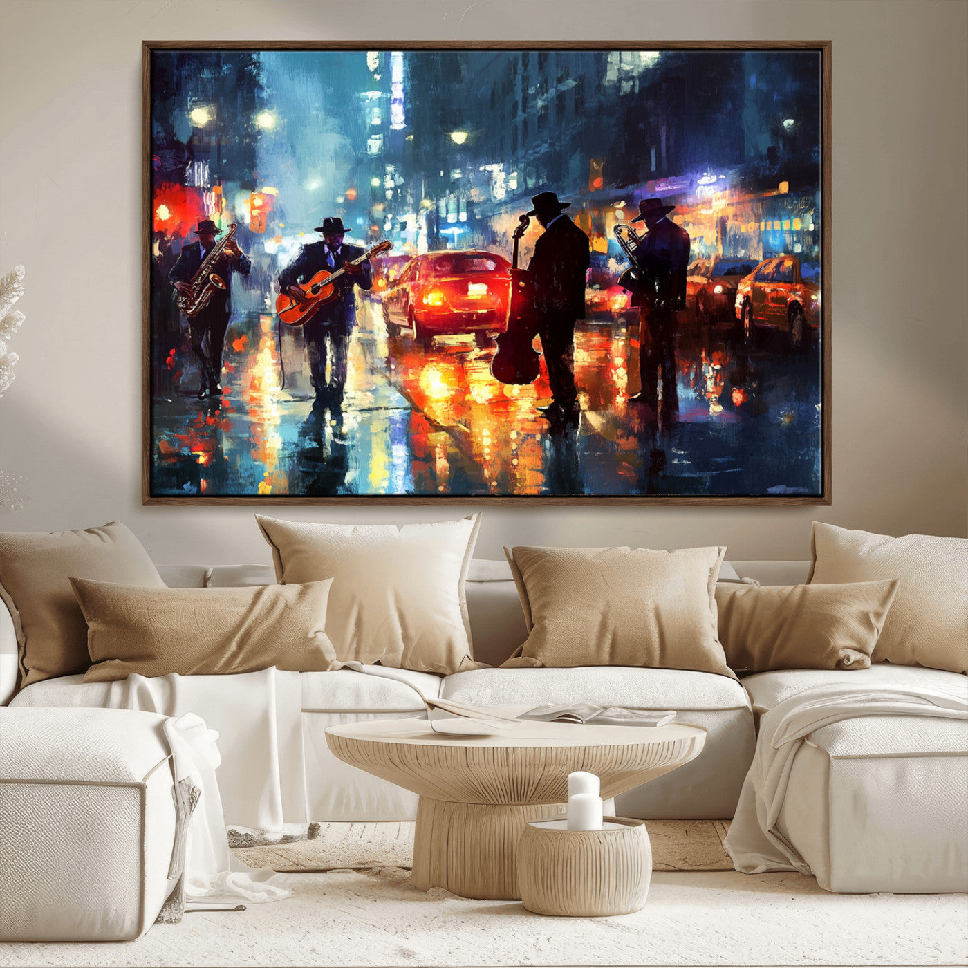 MGV-FC-36X24 - African American Jazz Canvas - Abstract Music Wall Art Print - Abstract Jazz Wall Art Framed Prints