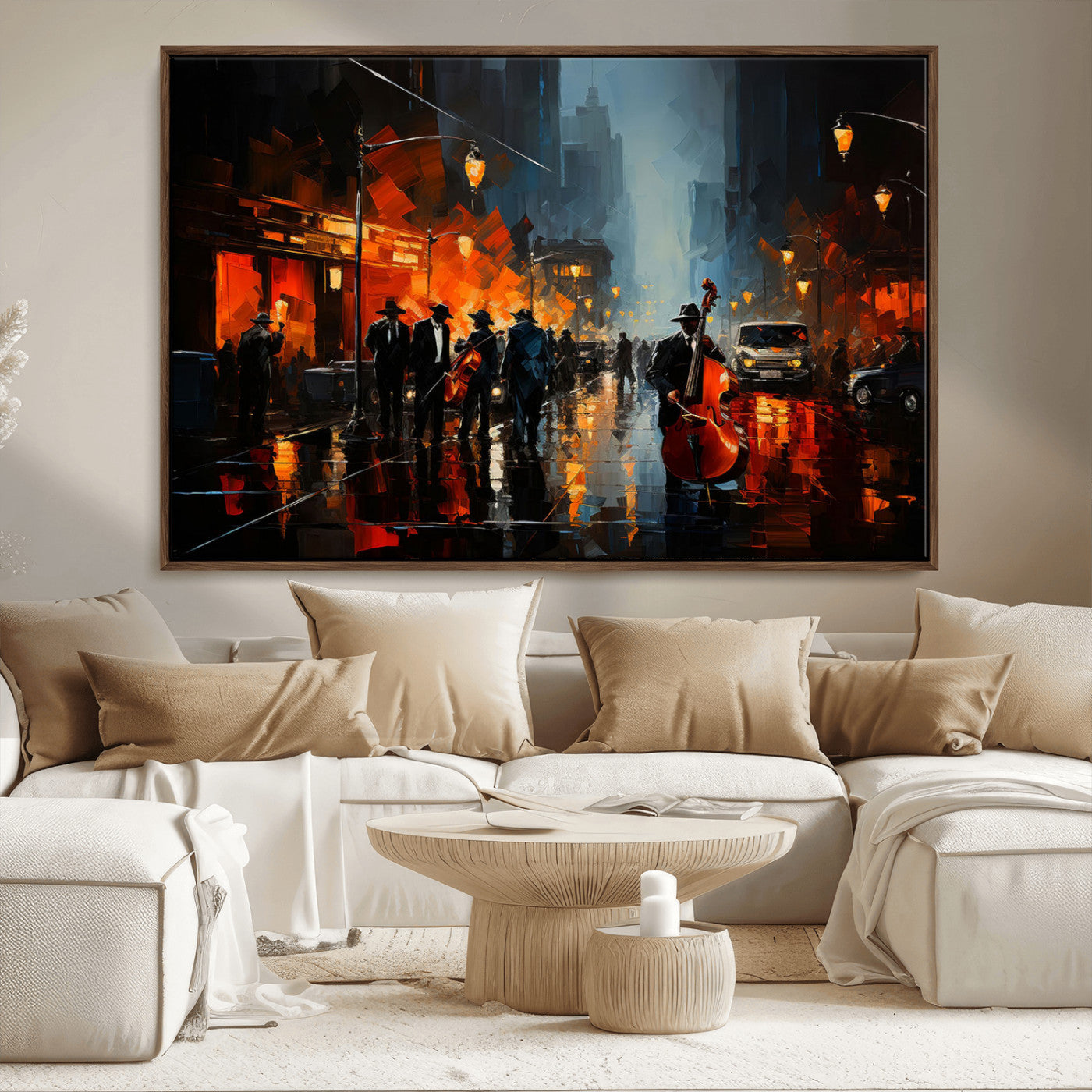 MGV-FC-36X24 - Winston Porter Jazz Wall Art - African American Music Canvas - Abstract Colorful Music Art - Framed