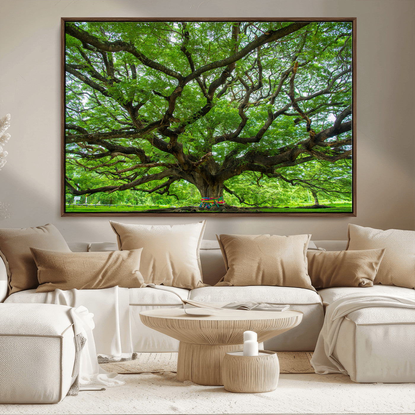 MGV-FC-36X24 - Oak Tree Wall Art Print, Forest Canvas Wall Art for Home and Office, Framed Angel Oak Tree Canvas