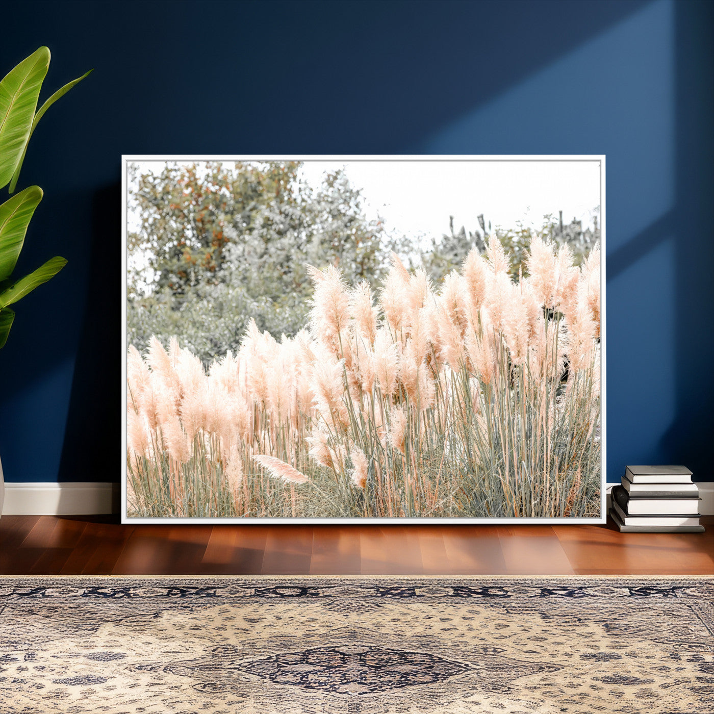 21826392-MGV-CV-36X24 - Pampas Grass Wall Art – Soft Blush Hues and Natural Texture Canvas Print, Serene Outdoors & Botanical Charm for Living Room or Nature Decor