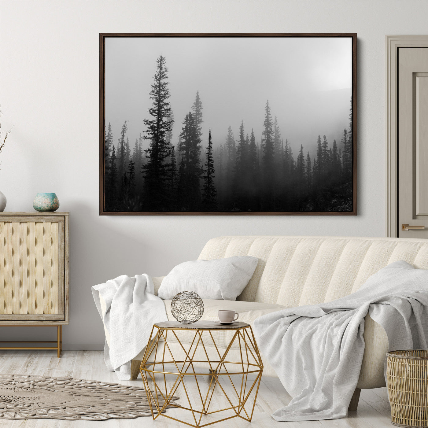 Misty Pines Wall Art Canvas Print - Perfect Rustic Decor
