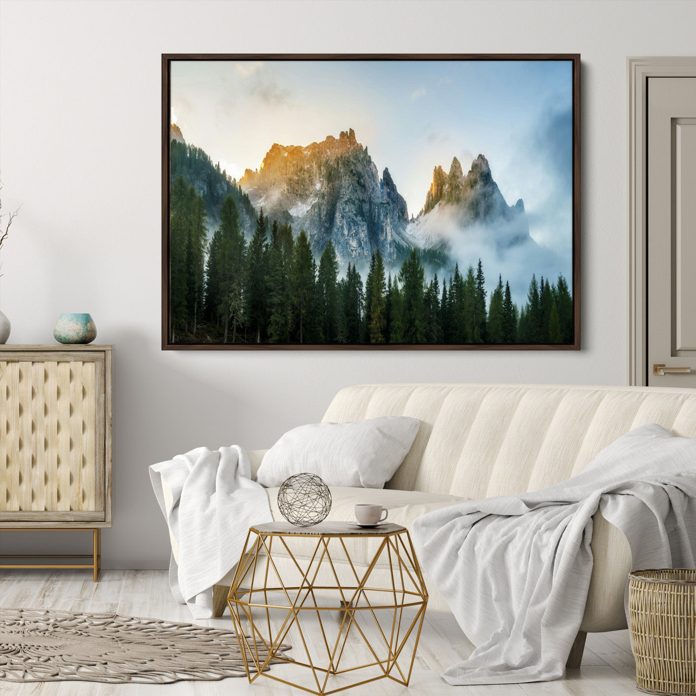 Wilderness Wall Art - Framed Nature Landscape Decor, Mountain Wall Art Canvas Print, Framed Nature Landscape Decor Art